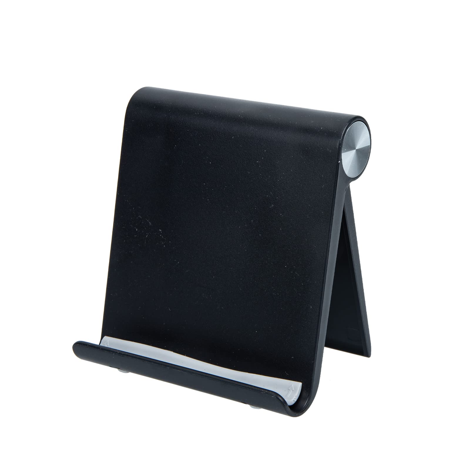 Foldable Black Phone Stand Holder for Desk - Adjustable Tablet Stand for iPhone, Samsung, iPad - Perfect for Home Office, Video Calls & Hands-Free Viewing
