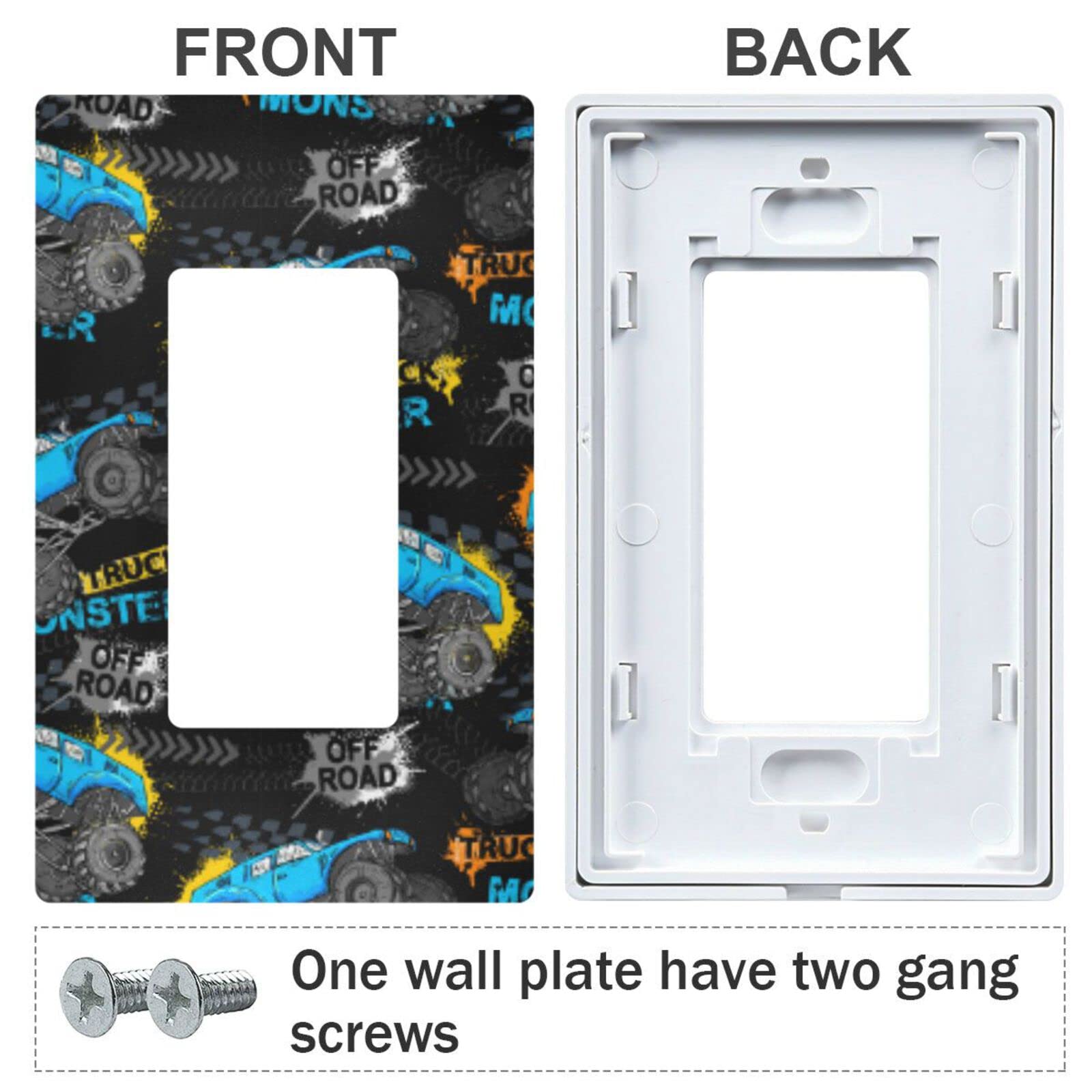 Monster Blue Truck Car Grunge Wall Plate Cover - 1-Gang 4.6