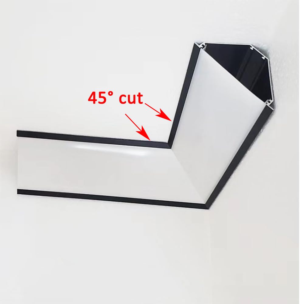 JARBIH 10 Pack Gold LED Aluminum Profile for Ceiling & Wall - 1M/3.3ft 6x6cm Top Corner Strip Lighting Channel for Living Room, Bedroom, Kitchen - Modern Linear Decoration & Ambient Lighting Solution