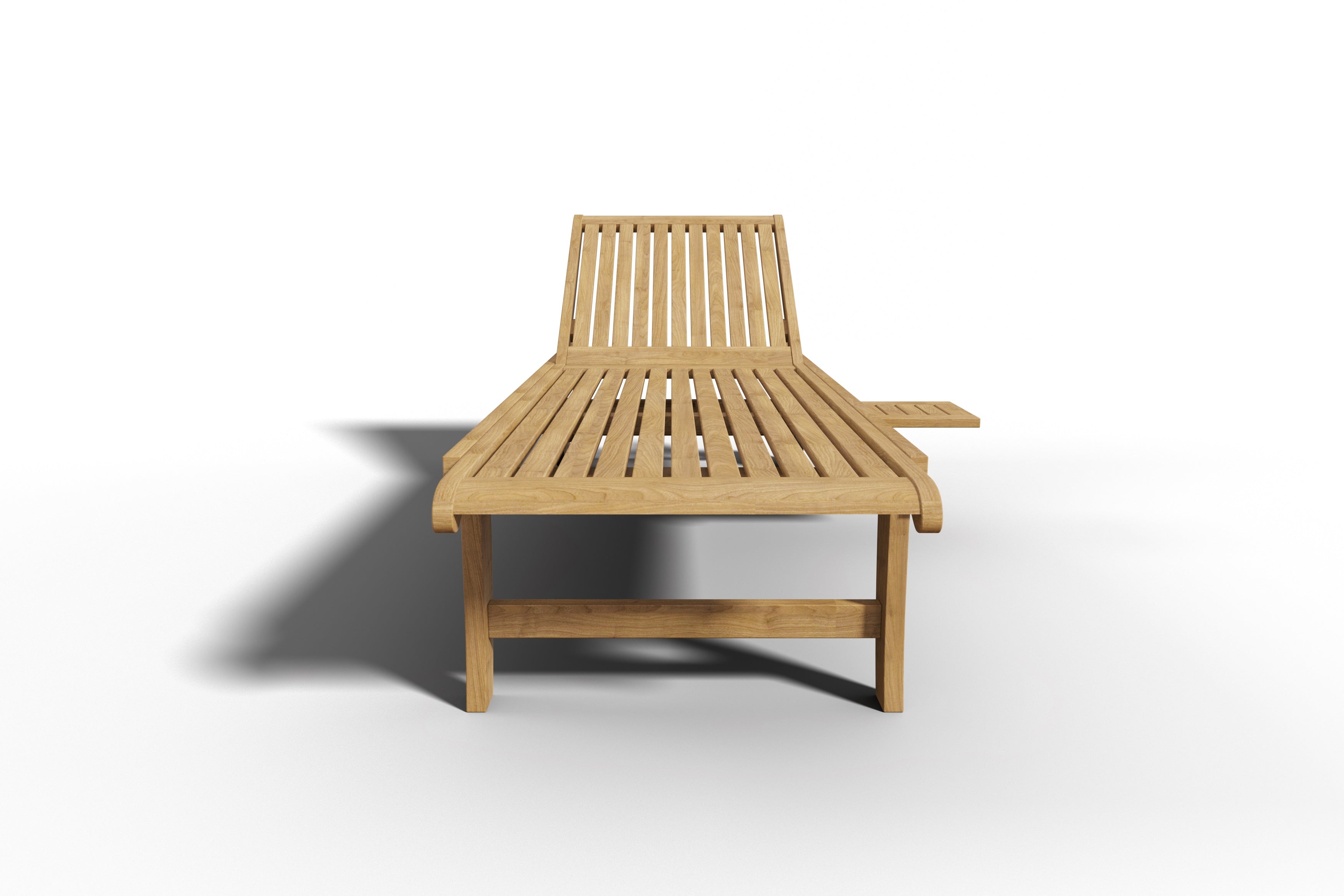 Premium Teak Wood Outdoor Reclining Sun Lounger with Wheels & Slide-Out Tray - Patio, Poolside, Beach Relaxation Chair for Backyard & Garden