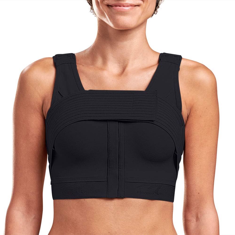 MARENA B15 Flexfit Implant Stabilizer Bra - Post Surgical Compression Bra with Adjustable Straps & Band - Black - Ideal for Breast Augmentation & Reconstruction Recovery