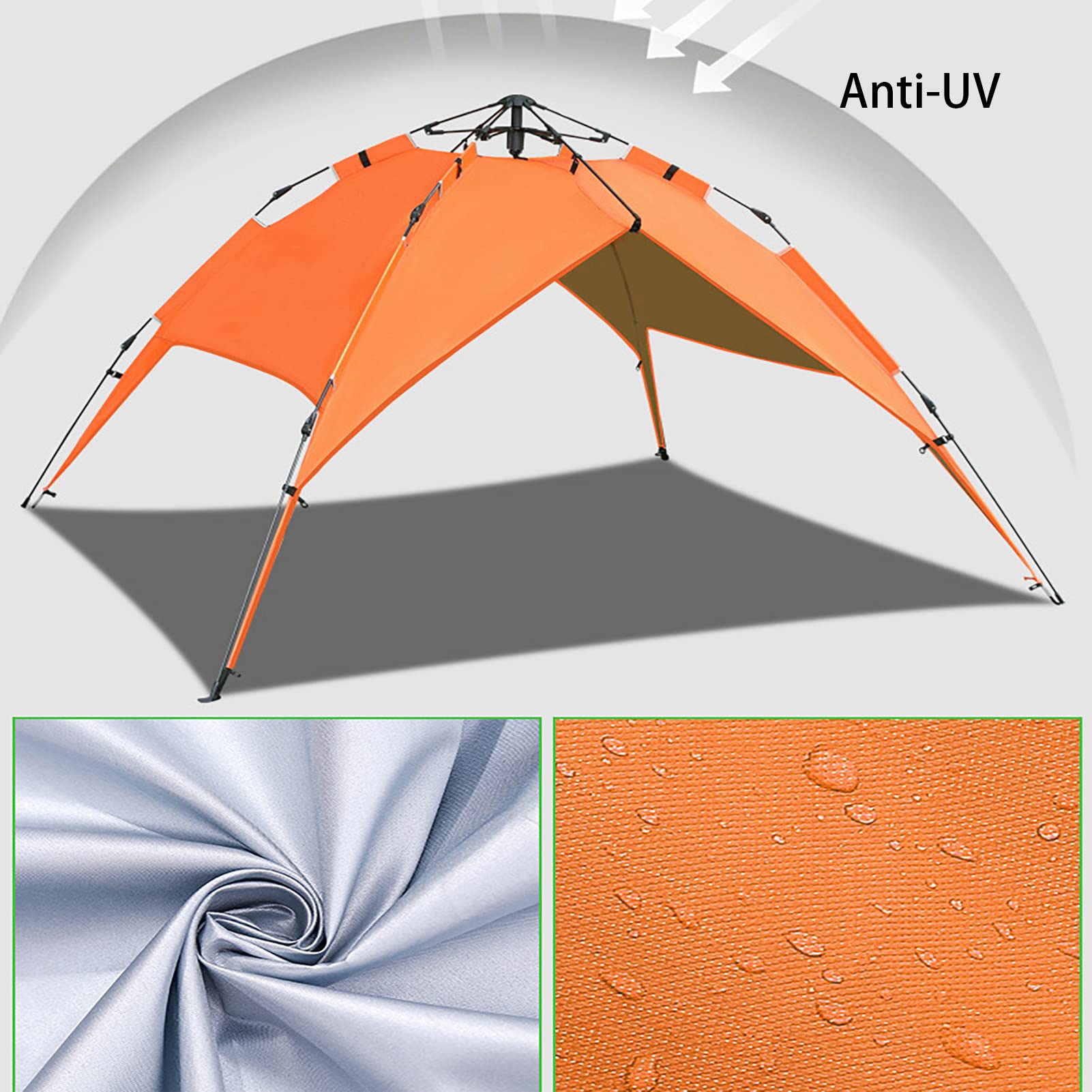 3 Person Double Layer Waterproof Dome Tent - Automatic Pop Up Backpacking Tent with Carry Bag - Sun Shelter for Beach & Weatherproof Camping - Perfect for Hiking, Travel & Outdoor Adventures