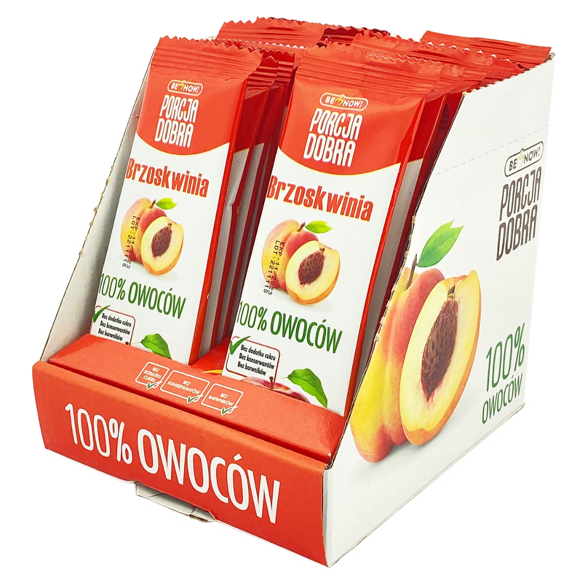 Be Now! Healthy Fruit Bars - Apple & Peach (24 Pack) | 100% Natural Sugar Free Snacks for Kids & Adults | Vegan, Non-GMO, Gluten-Free | Perfect for Lunchboxes, Hiking & On-the-Go Energy Boost