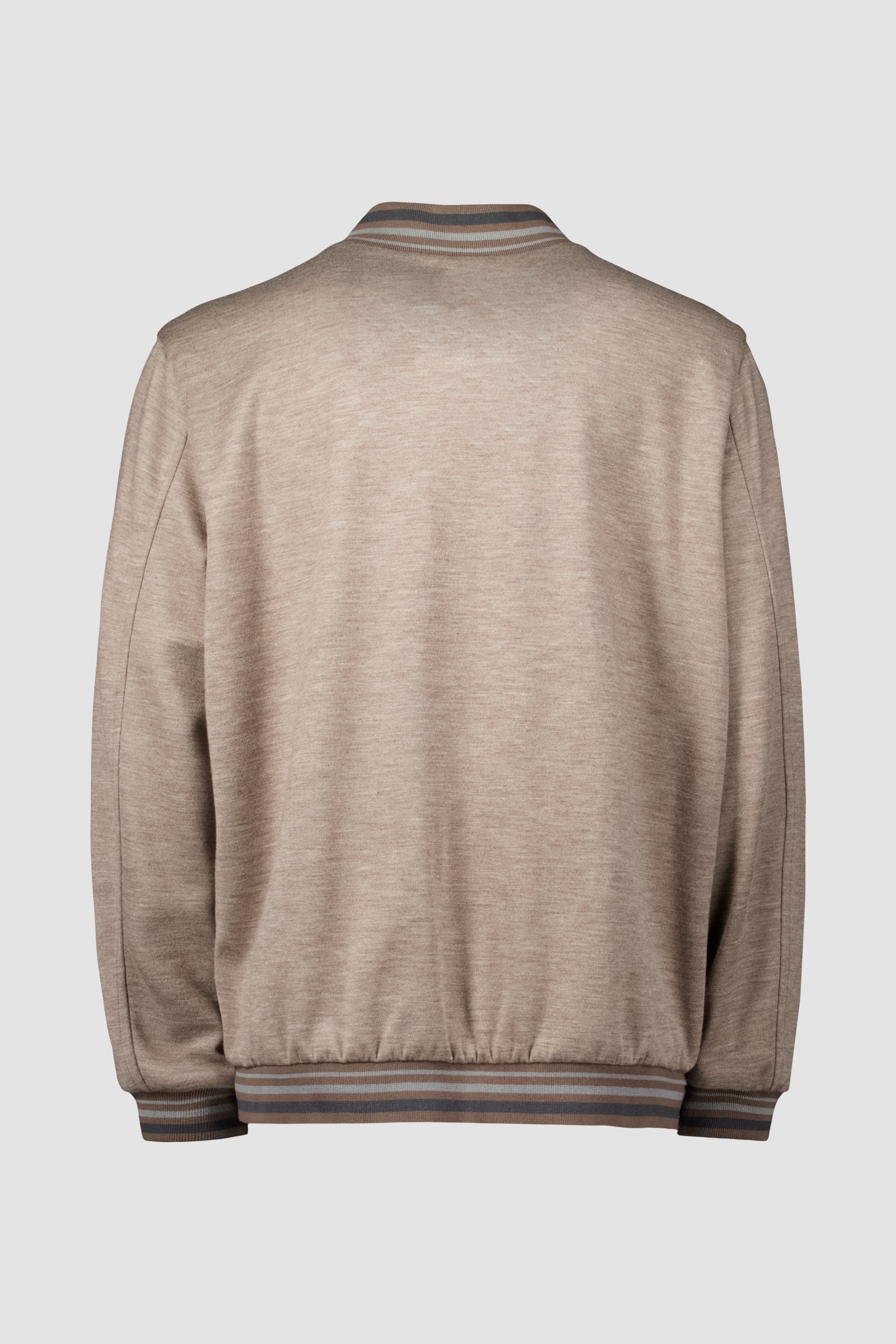 Zilli Taupe Signature Embroidery Bomber Jacket for Men - Premium Lightweight Spring Outerwear for Casual Wear & Street Style Fashion