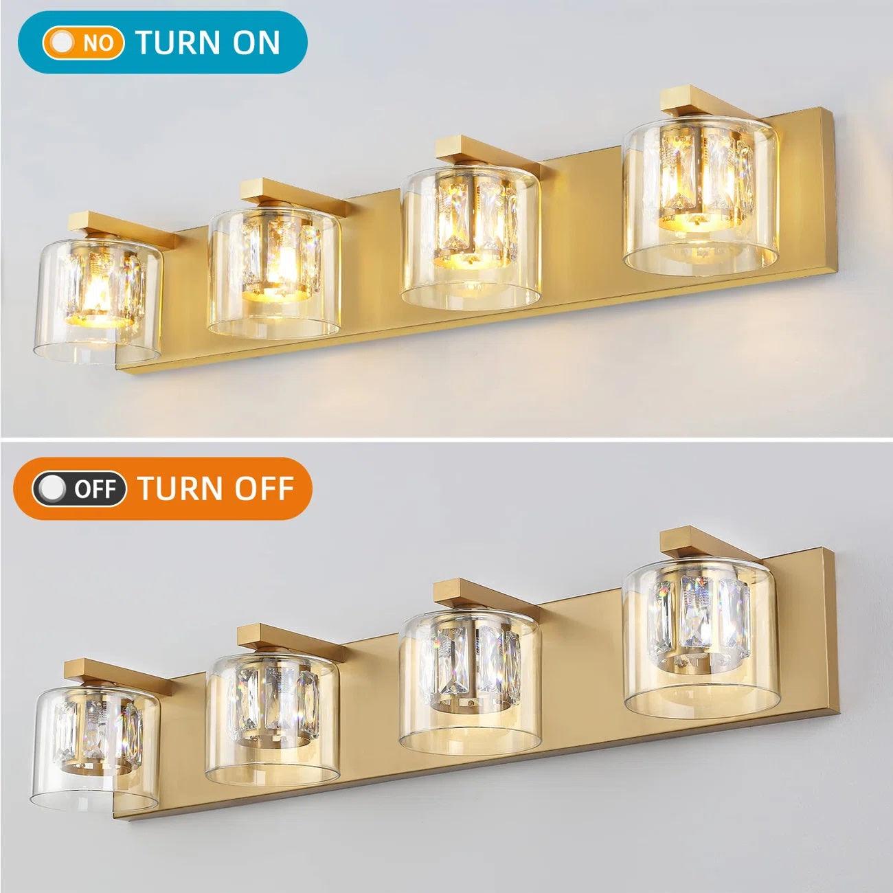 Kolt Modern 4-Light Bathroom Vanity Light Fixture - Brushed Nickel Finish for Bathroom Mirror Lighting, Perfect for Modern Home Decor and Vanity Makeup Area