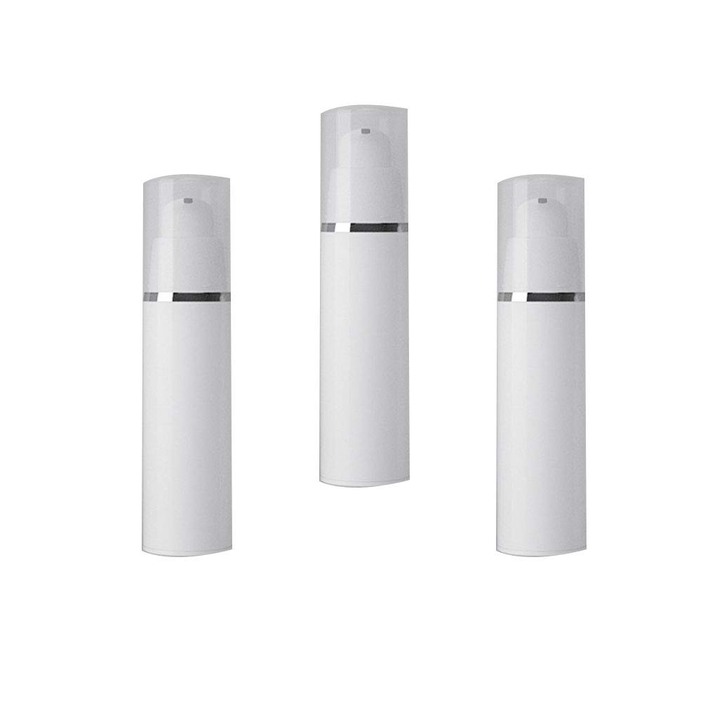 3pcs Cabilock Airless Pump Bottles - Clear Vacuum Cosmetic Containers for Lotion, Serum & Cream | Travel-Friendly Leakproof Makeup Dispenser | Perfect for Skincare, Travel & Daily Beauty Routine