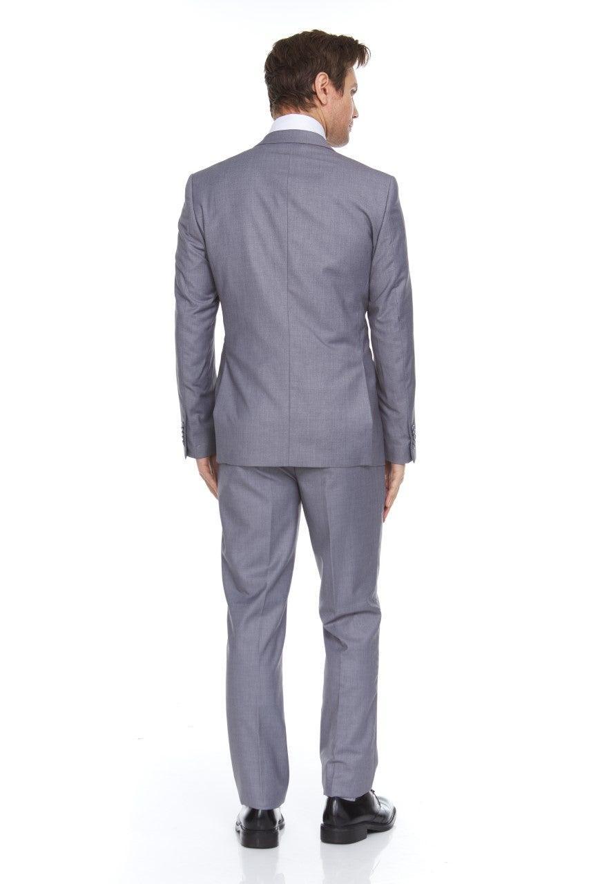 Ferera Collection Men's 3 Piece Modern Fit Suit - Light Gray | Business Formal Attire for Weddings, Office & Special Occasions