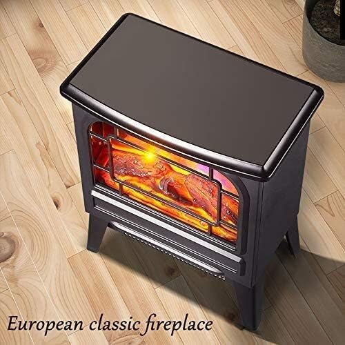 1800W Electric Stove Heater with Realistic Flame Effect - Freestanding Portable Fireplace for Home & Office - Modern Electric Fireplace with Log Burning Simulation for Winter Warmth & Cozy Ambiance