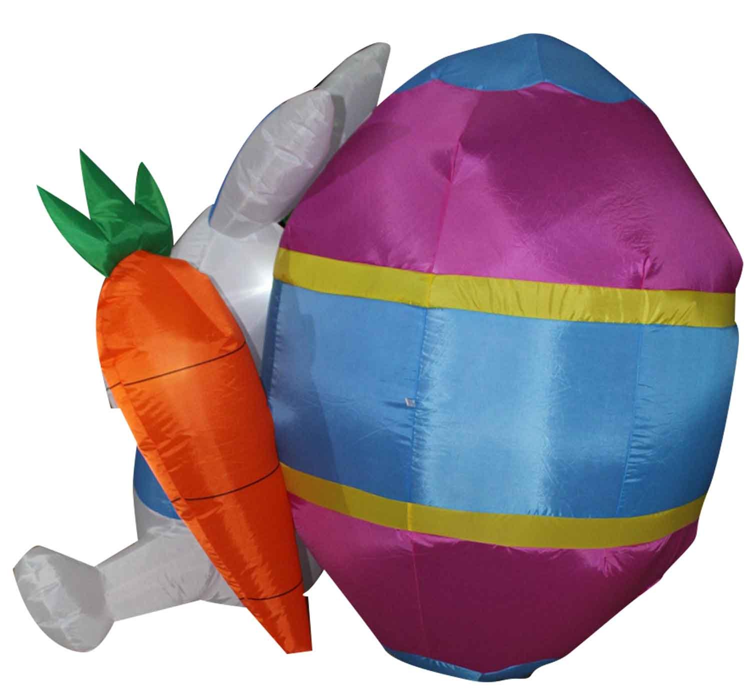 4FT Inflatable Easter Bunny Outdoor Decoration - Giant Easter Egg & Carrot Yard Decor for Spring Festival | Perfect for Easter Party, Garden Decorations, Backyard Display