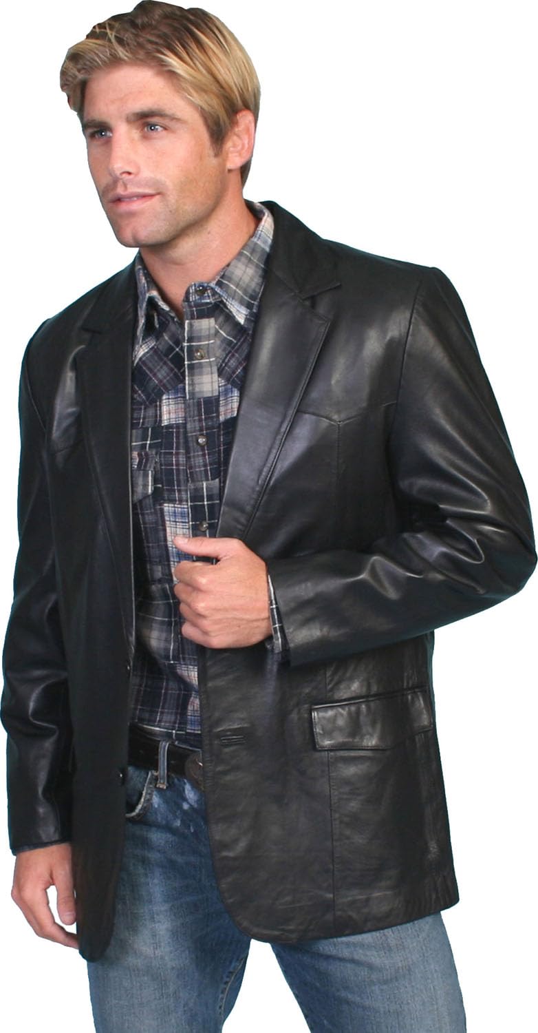 Premium Men's Big & Tall Lamb Leather Blazer Jacket - Slim Fit Formal Coat for Business, Weddings & Special Occasions | Durable & Stylish Outerwear for Office, Dinner Parties & Evening Events