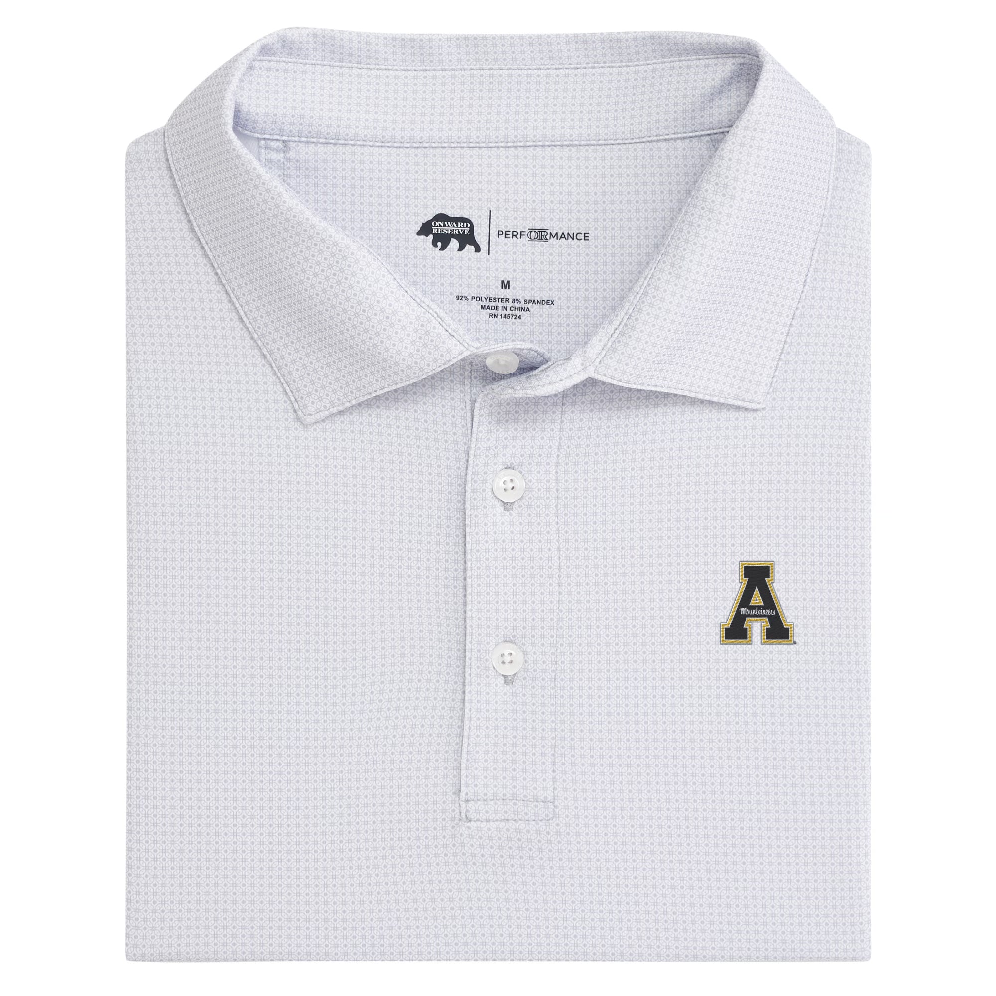 App State Range Printed Performance Polo Shirt for Men - Moisture Wicking, Breathable Golf & Casual Wear - Perfect for Sports, Work & Outdoor Activities