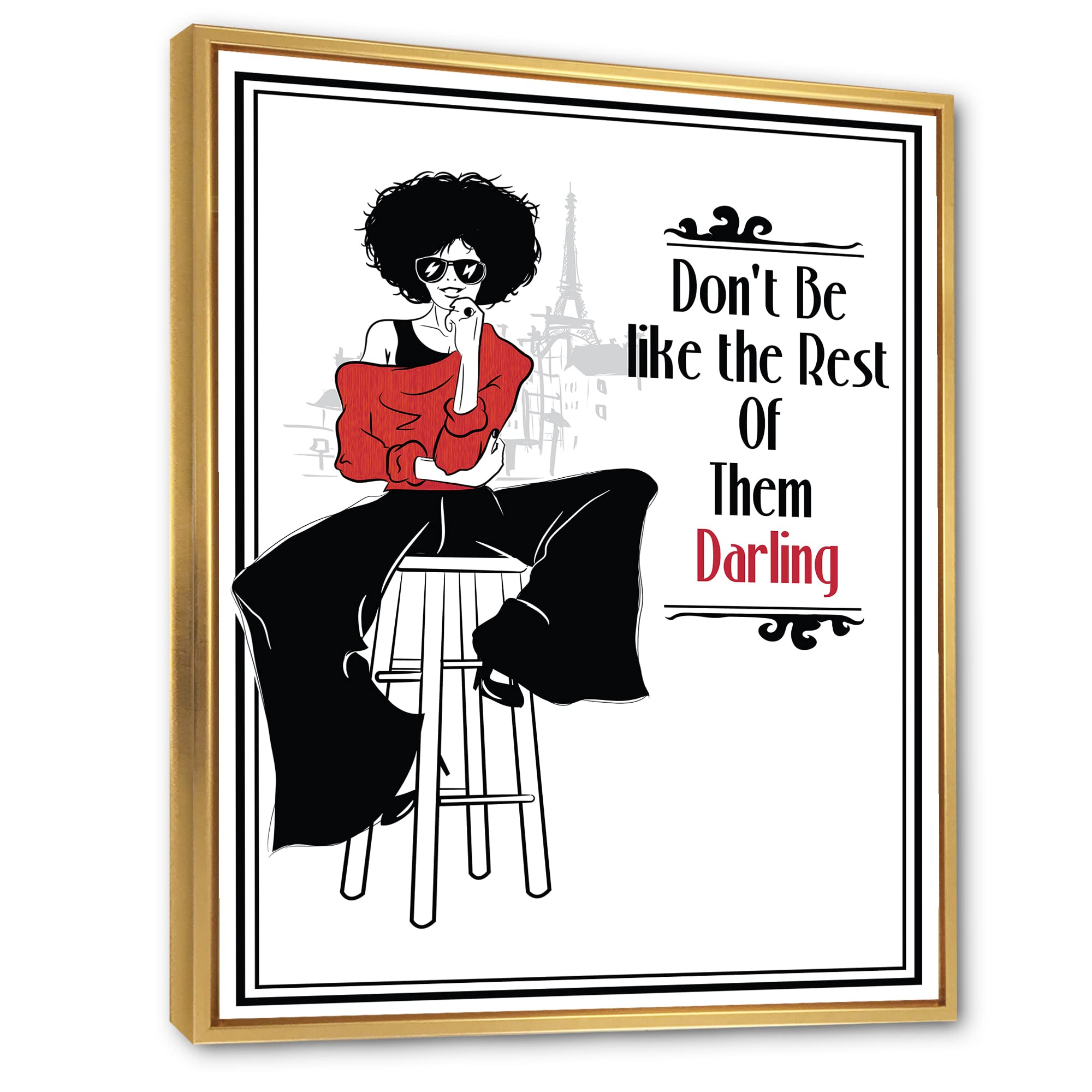 Modern Framed Canvas Wall Art Print - Style Passion Life Fashion Girl VI | Home Decor, Living Room, Bedroom, Office