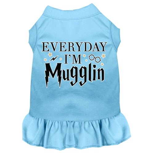 Everyday I'm Mugglin Funny Dog T-Shirt - Cute Screen Printed Pet Clothes in Multiple Colors - Perfect for Dog Walks, Parties & Photo Shoots