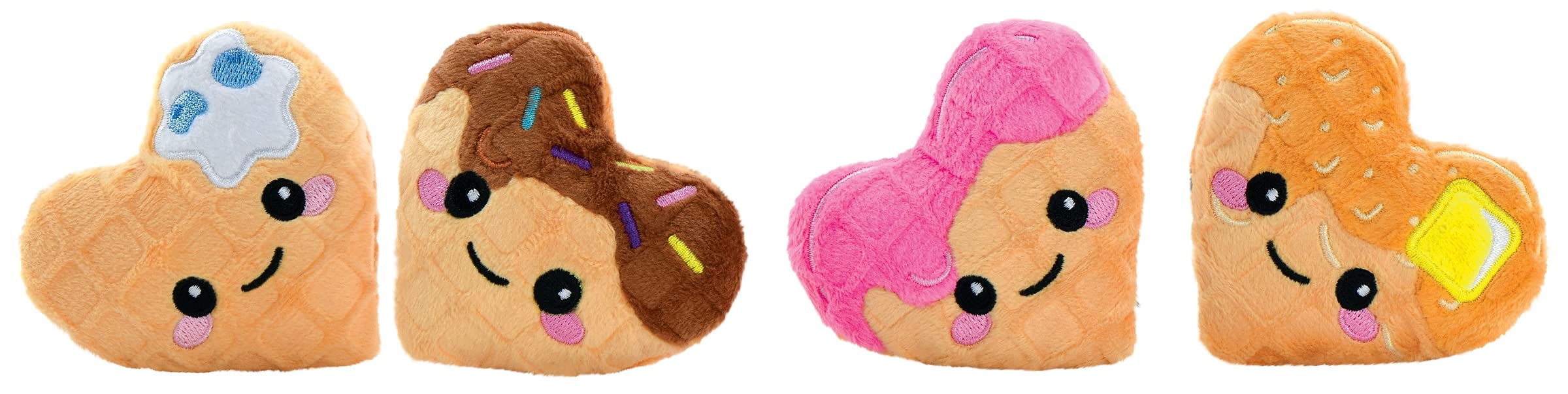 iScream Play with Your Food! Waffle Time Fleece Play Pillow Set - Soft Plush Couch Decor with Embroidered Accents - Fun Kids Room Decor & Cozy Living Room Throw Pillows for Family Movie Nights