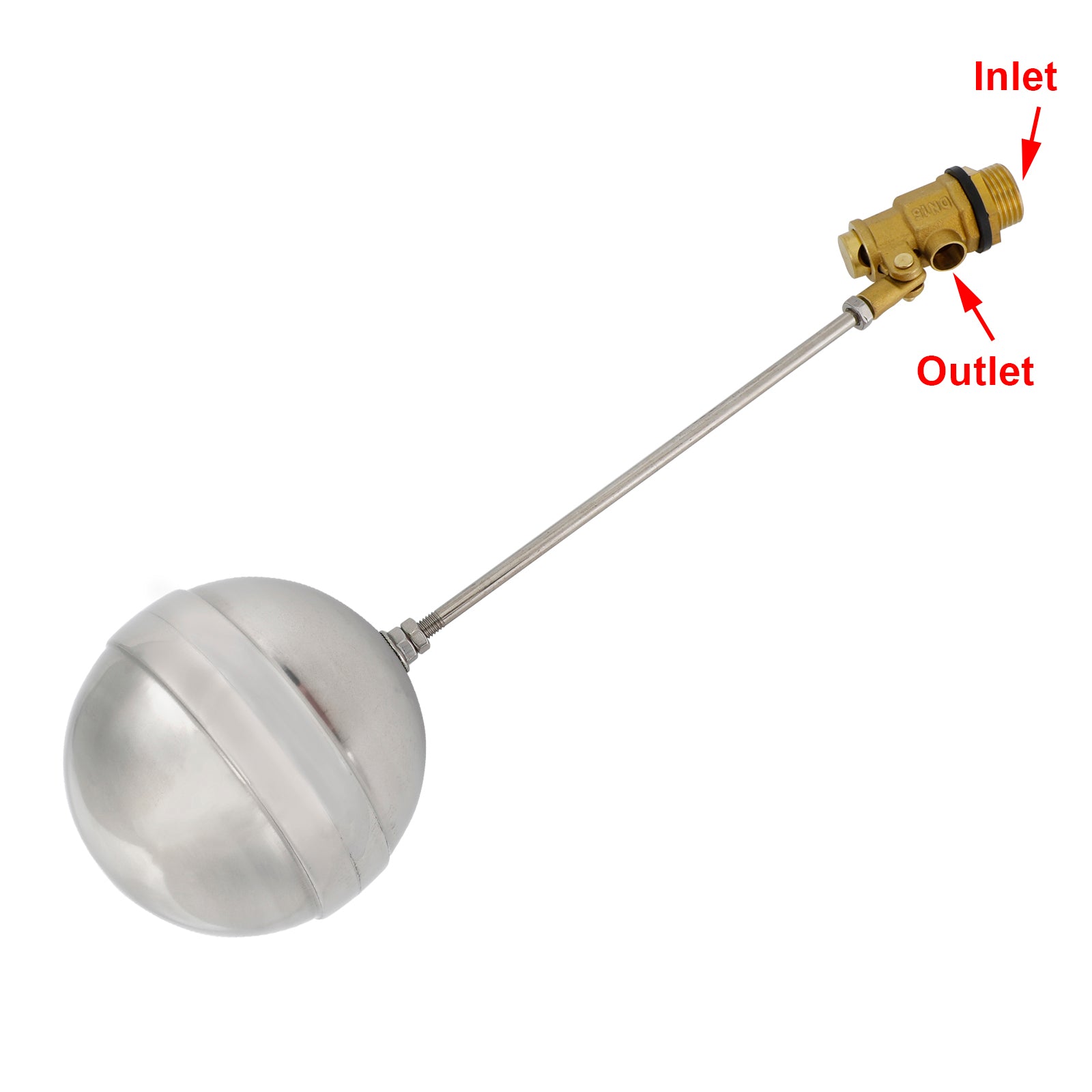 1/2 Inch Male Thread Float Ball Valve - Stainless Steel Floating Ball Water Sensor for Tanks, Pools & Irrigation Systems