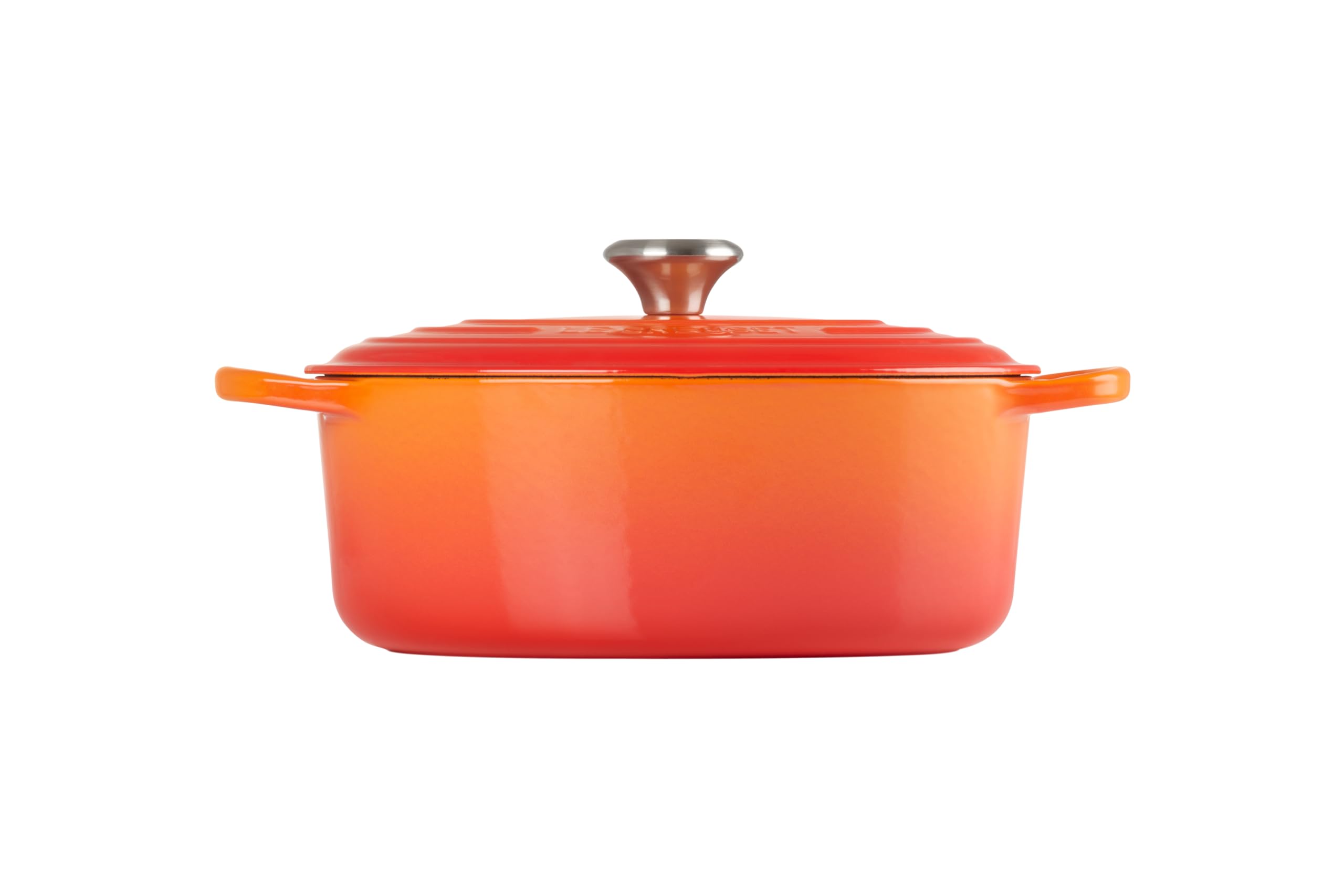 Le Creuset Signature Enameled Cast Iron Oval Dutch Oven 5 Quart - Flame Color | Premium Kitchen Cookware for Braising, Stewing & Baking | Perfect for Family Dinners & Entertaining