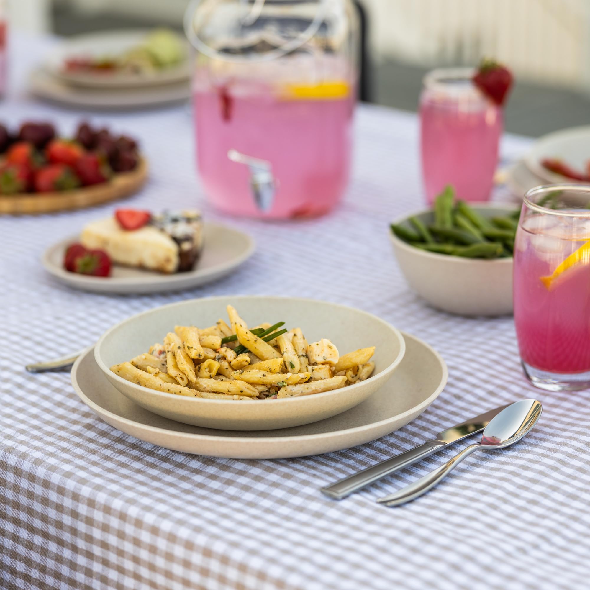 Premium 16-Piece Wheat Straw Dinnerware Set for 4 - Eco-Friendly Plates & Bowls | Microwave Safe, BPA-Free | Perfect for RV, Camping, Picnics & Outdoor Dining | Includes Dinner Plates, Dessert Plates, Pasta & Cereal Bowls | Sahara Collection