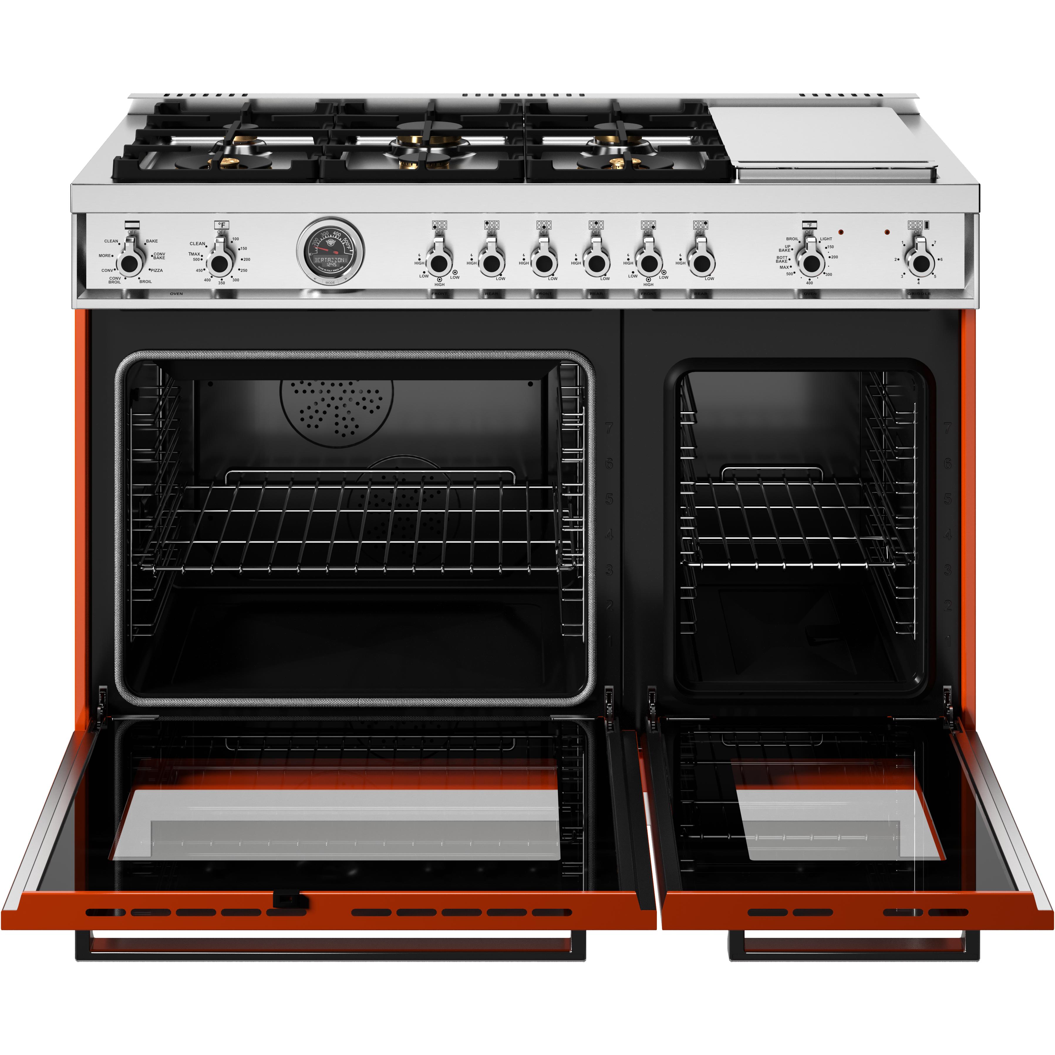 Bertazzoni PRO486BTFEPART 48-Inch Freestanding Dual Fuel Range - Professional Gas Stove & Electric Oven for Gourmet Cooking & Home Kitchen Upgrade