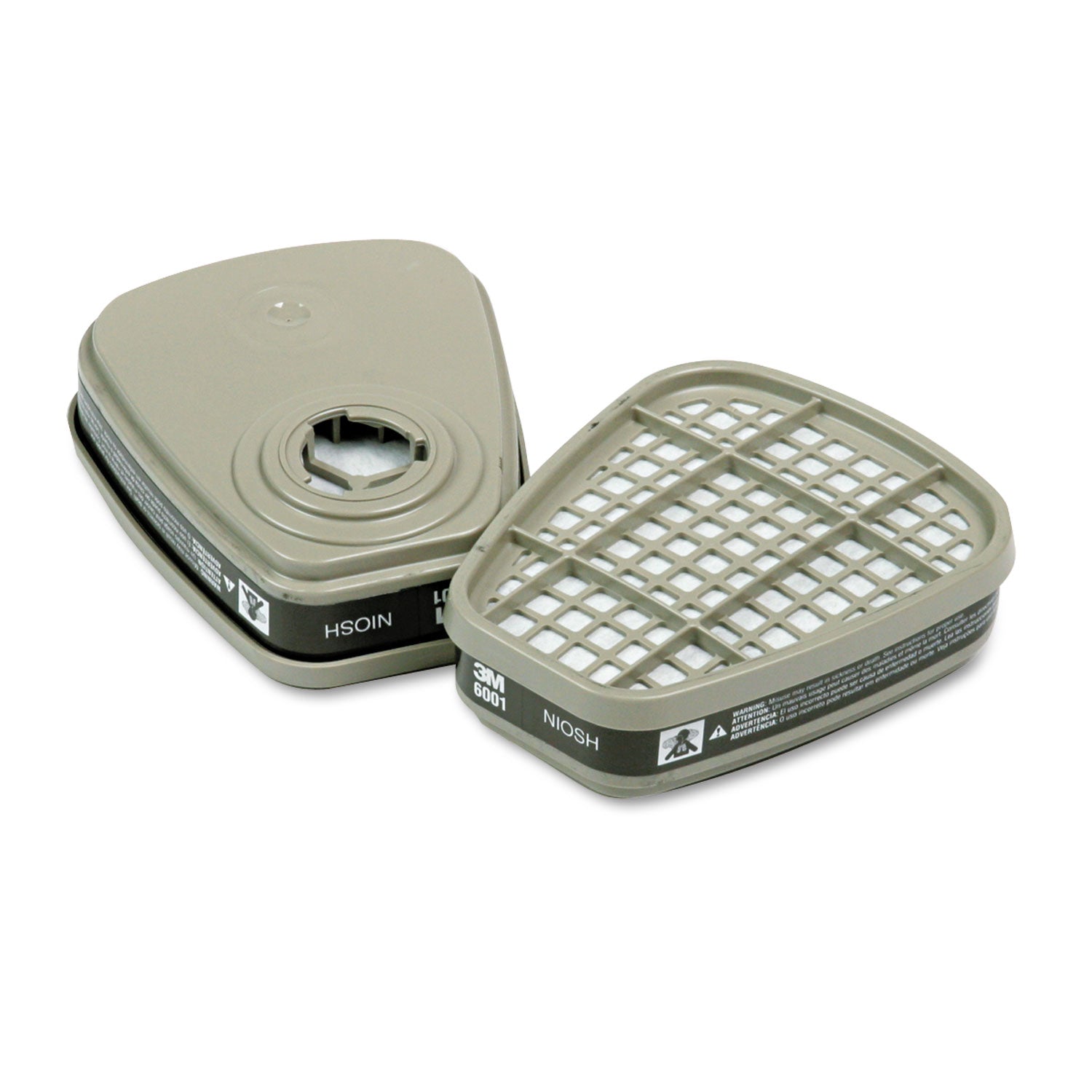 3M™ 6001 Organic Vapor Respirator Cartridge - 2 Pack | NIOSH Approved for Paint, Glue & Solvent Fumes | Ideal for Painting, Woodworking & Industrial Safety