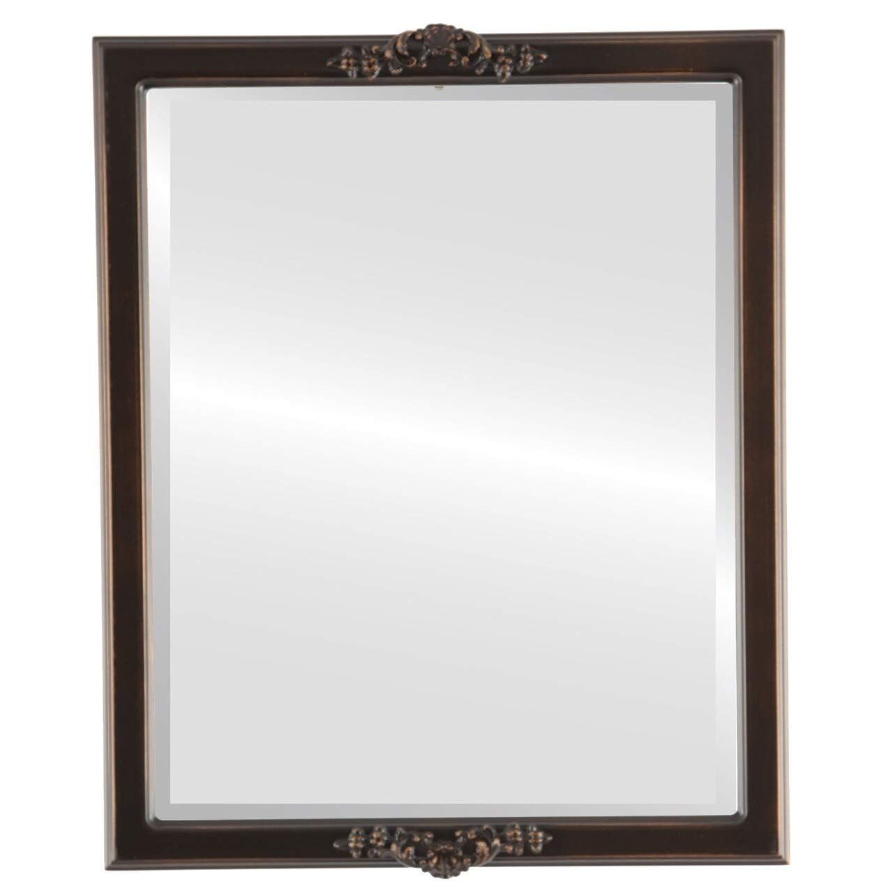 Athena Framed Rectangle Mirror in Rubbed Bronze - Antique Bronze 13x17 Wall Mirror for Living Room, Bedroom & Entryway Decor
