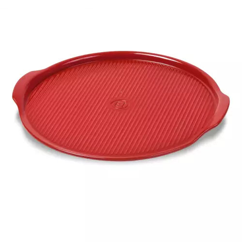 Emile Henry Grand Cru Pizza Stone - Premium Ceramic Baking Stone for Perfect Homemade Pizza, Red | Ideal for Oven, Grill & Outdoor Cooking