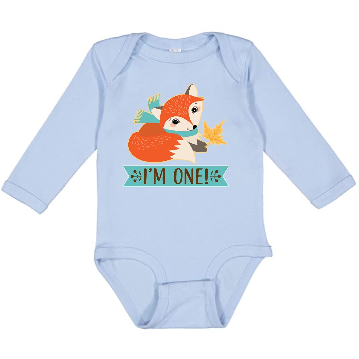 Inktastic 1st Birthday Woodland Fox Baby Bodysuit - Adorable 1 Year Old Long Sleeve Creeper for Boys & Girls - Perfect for Birthday Photos, Family Gatherings & Special Occasions