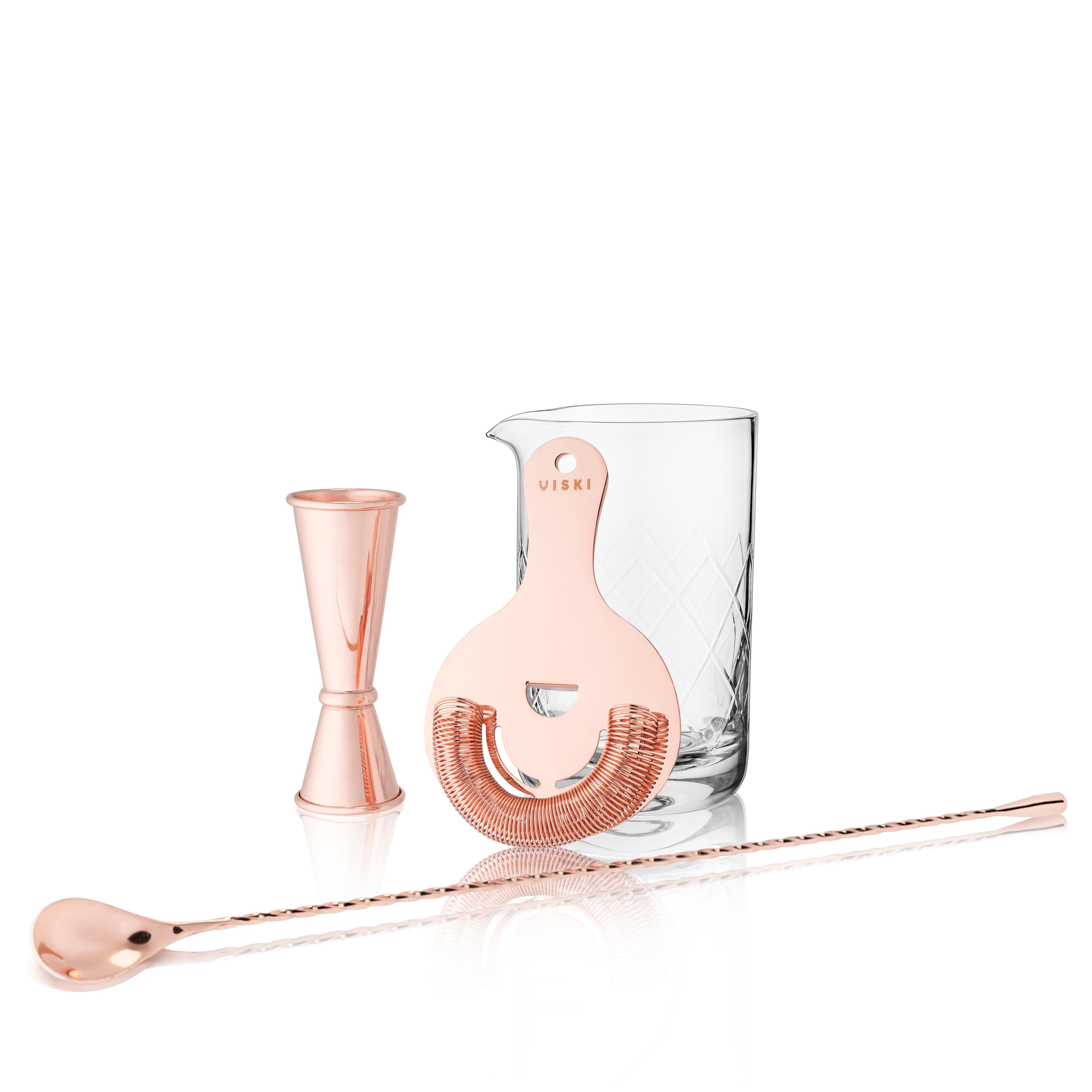 Premium 4-Piece Summit Barware Set - Cocktail Shaker, Jigger, Strainer & Spoon - Perfect for Home Bars, Mixology & Entertaining