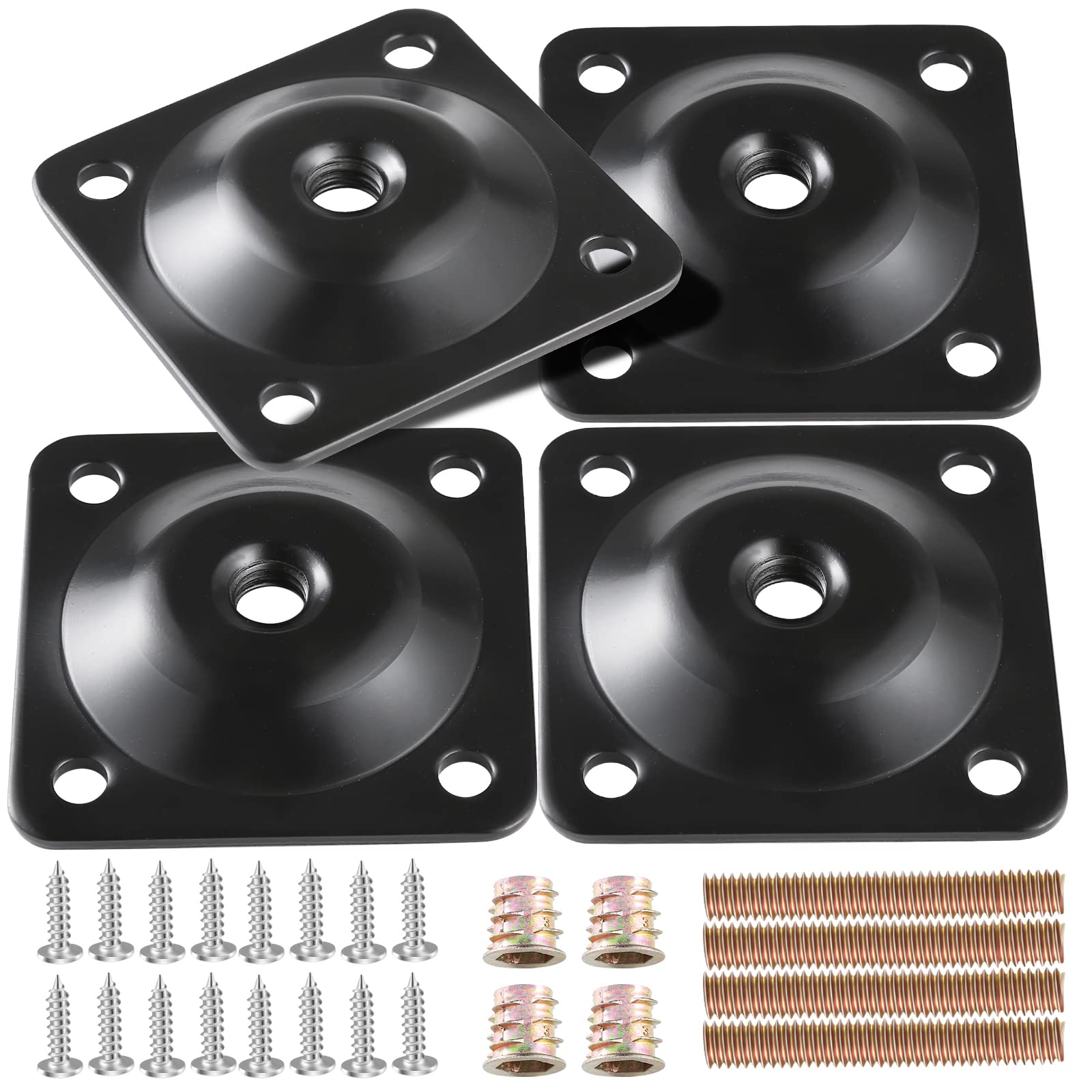 4 Sets Heavy Duty Furniture Leg Mounting Plates - 5/16