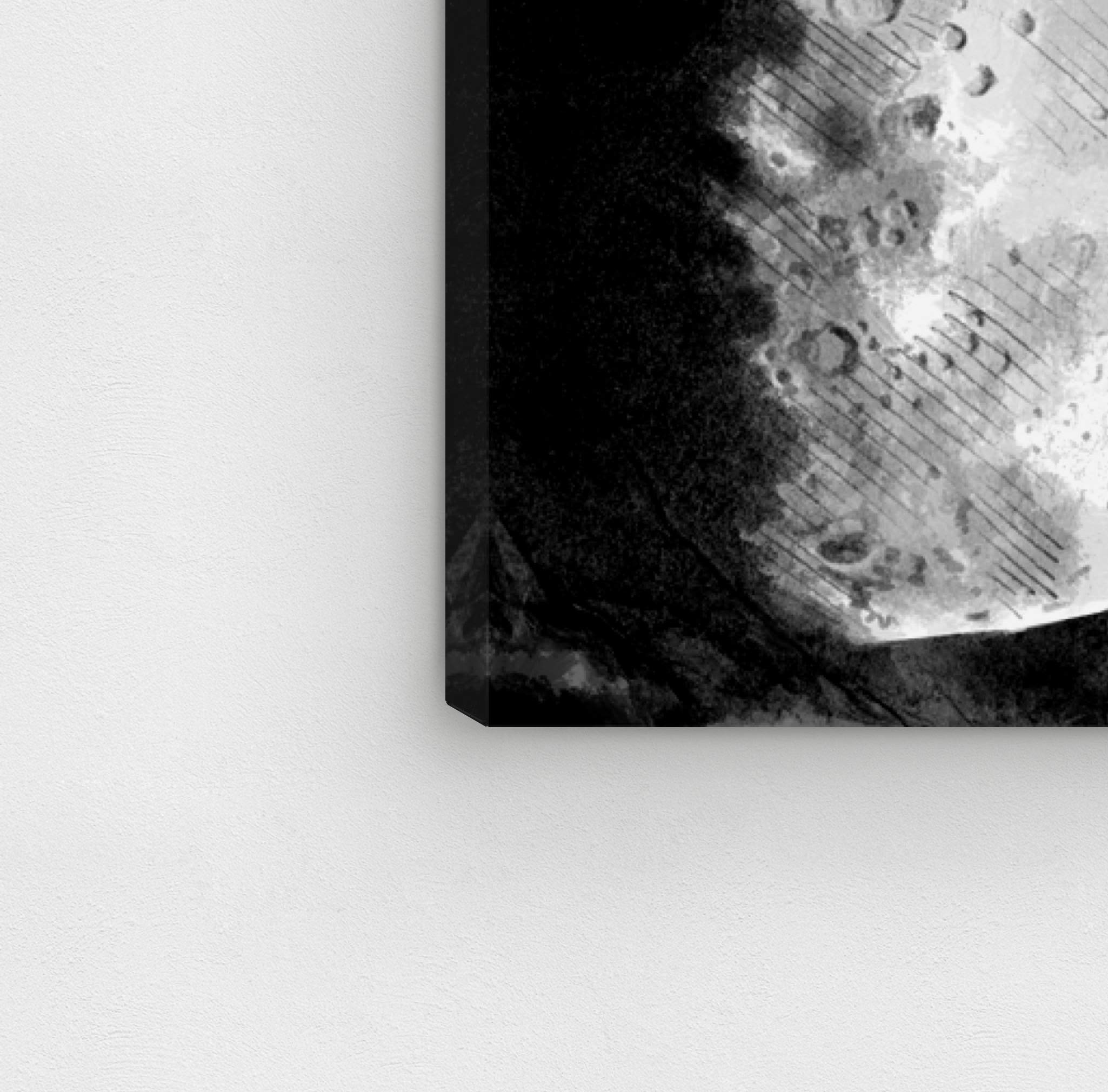 Oliver Gal Artist Co. 'Moon Sketch' Space Wall Art Canvas Print - 36x45 Inches White & Black Modern Home Decor | Perfect for Living Room, Bedroom or Office Wall Decoration
