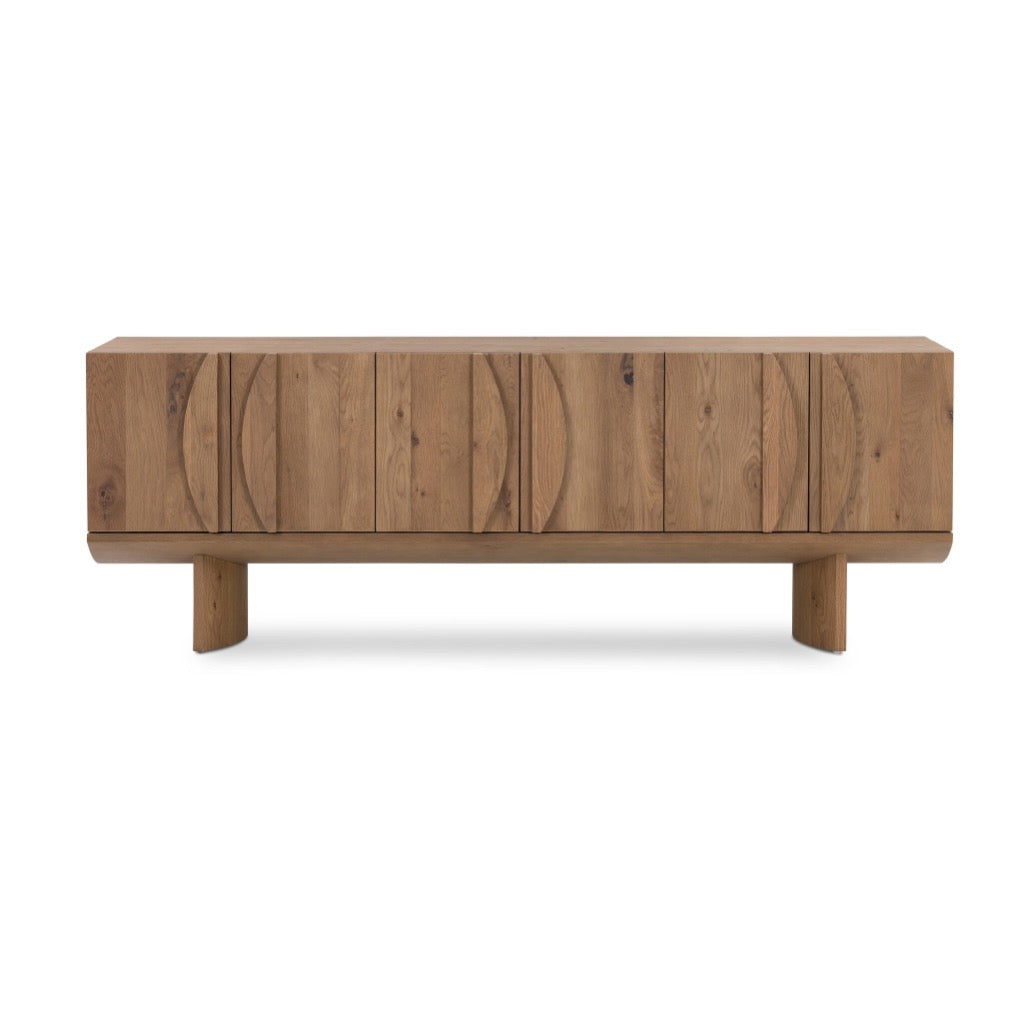 Pickford Modern TV Stand with Dusted Oak Veneer - Stylish Media Console for Living Room, Bedroom, or Home Theater