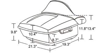 Moto Onfire King Tour Pack & Backrest Pad for Harley Touring, Street Glide, Road King, Road Glide Special (2009-2020) - Pewter Pearl | Comfortable Motorcycle Luggage & Passenger Support for Long Rides