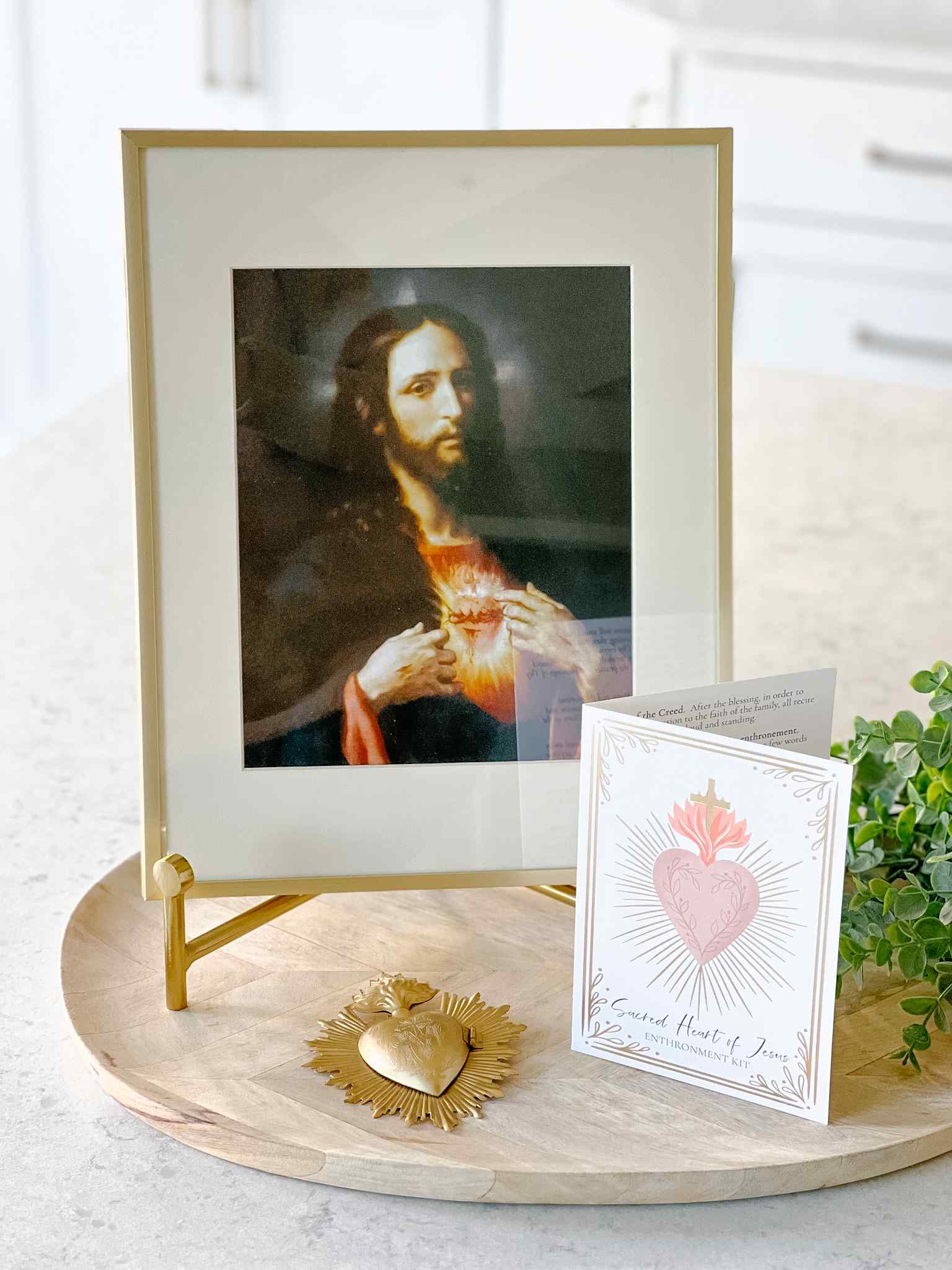 Sacred Heart Enthronement Kit - Catholic Home Altar Set for Prayer & Devotion - Perfect for Family Worship & Religious Decor