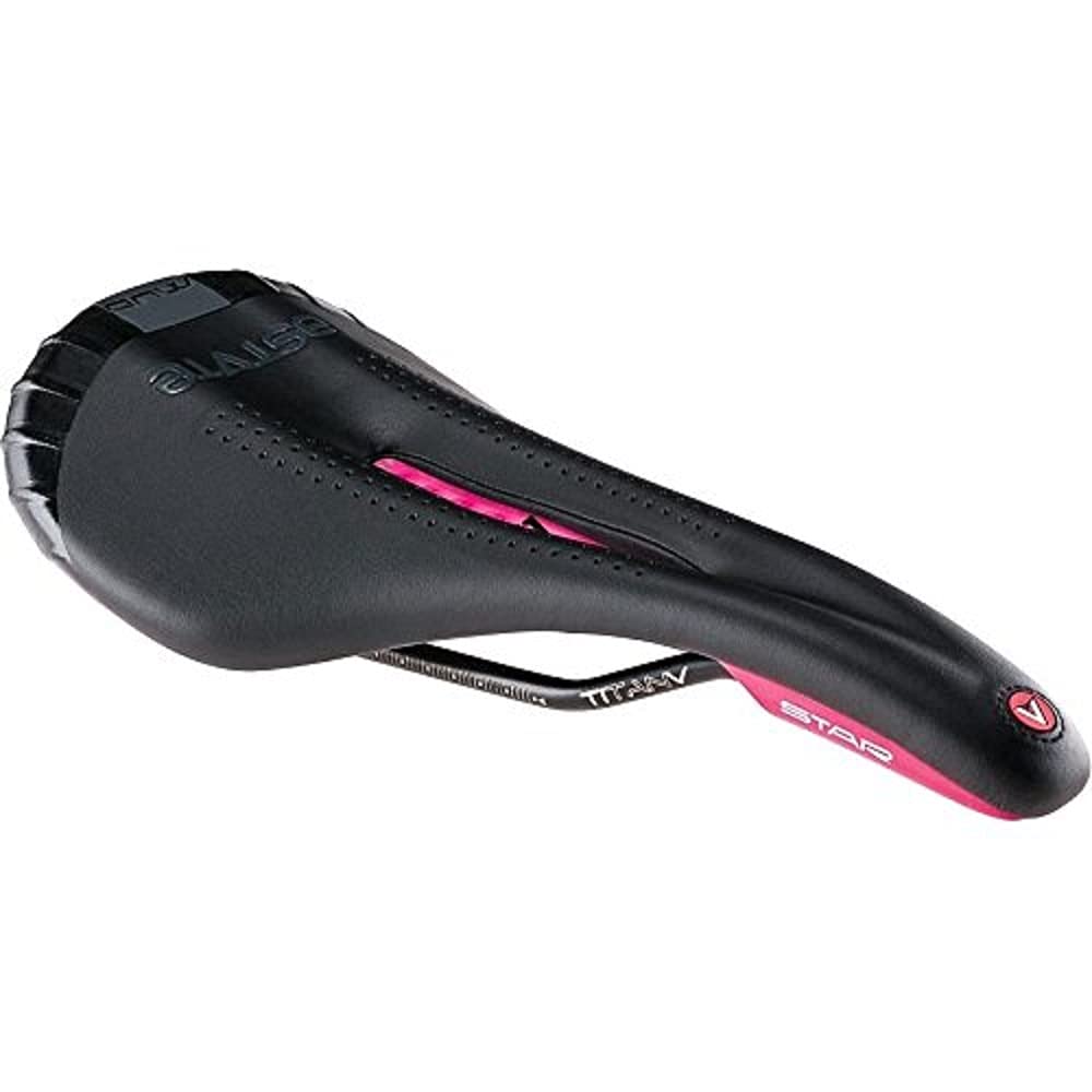 Astute Mudline VT MTB Saddle for Mountain Biking - Lightweight Comfortable Bike Seat for Men & Women - Black/Fuchsia - Perfect for Trail Riding & Enduro Racing