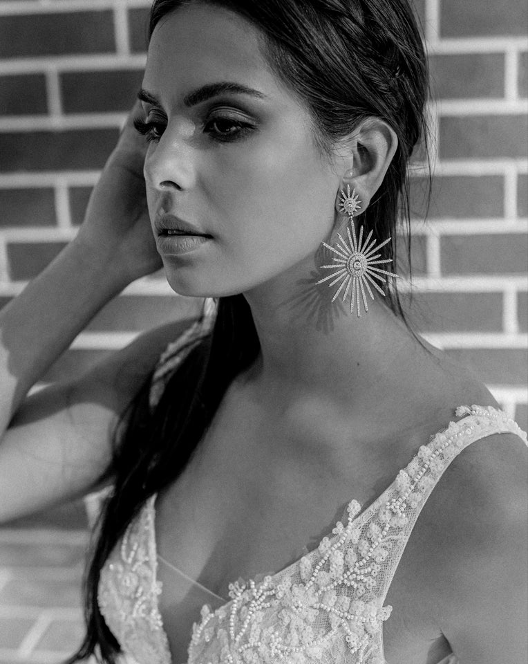 Elegant Bridal Earrings - Statement Star Design by Stephanie Browne | Perfect for Weddings, Prom & Special Occasions