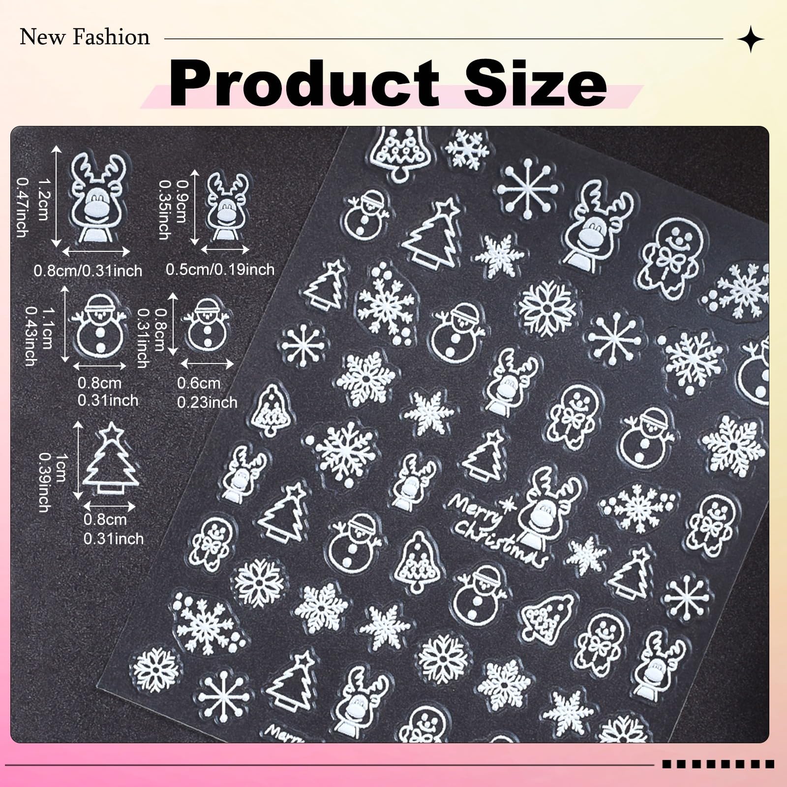 6 Sheets 3D Christmas Snowflake Nail Stickers - Winter White Self-Adhesive Nail Decals for Women (Santa & Elk Designs) | DIY Nail Art Supplies for Holiday Parties, New Year Celebrations & Winter Nail Decorations