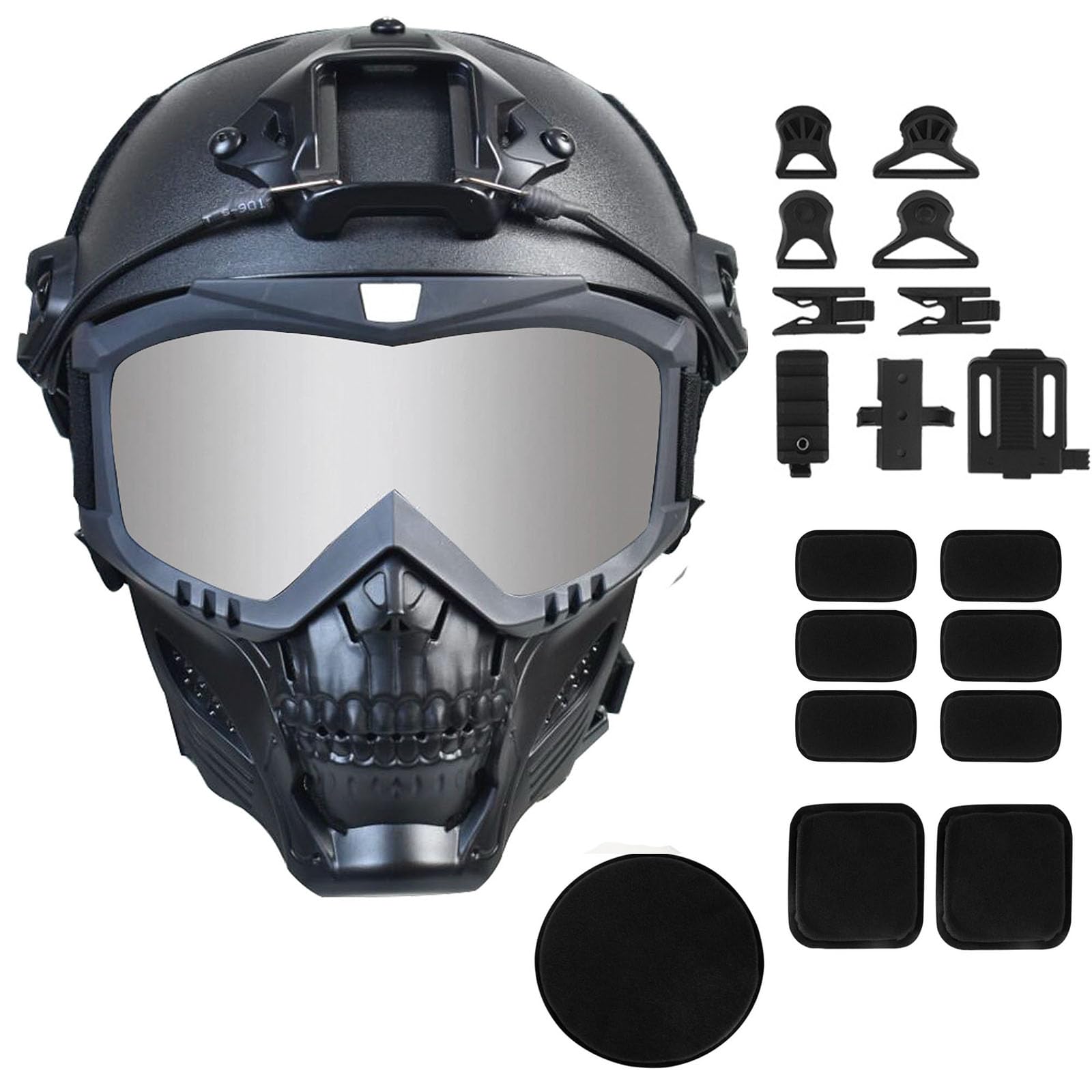 Tactical Airsoft Full Face Mask with Detachable Anti-Fog Goggles & Adjustable Fast Helmet - Eye Protection for Adults & Teens - Perfect for Airsoft Battles, Paintball & Outdoor Tactical Games