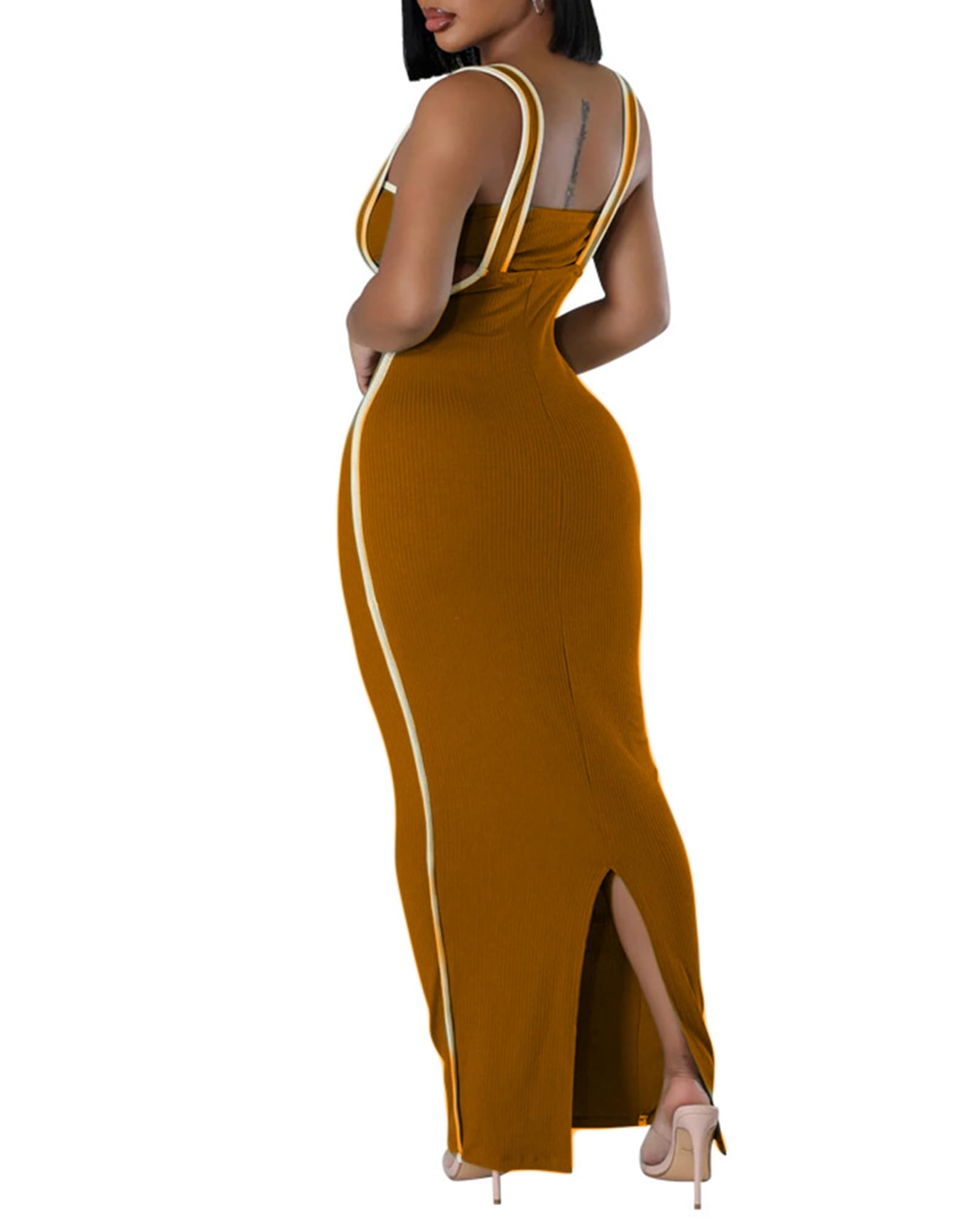 Sexy Women's 2 Piece Outfit Set - Strapless Crop Top & Bodycon Maxi Skirt | Summer Beach Party, Date Night, Club Wear, Vacation Outfit
