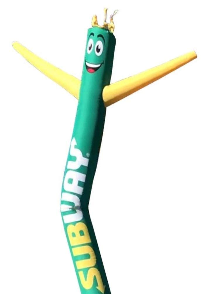 20ft Green & Yellow Inflatable Tube Man - Air Powered Dancing Advertising Solution with 1HP 2-Speed Blower | Perfect for Car Dealerships, Grand Openings & Outdoor Promotions