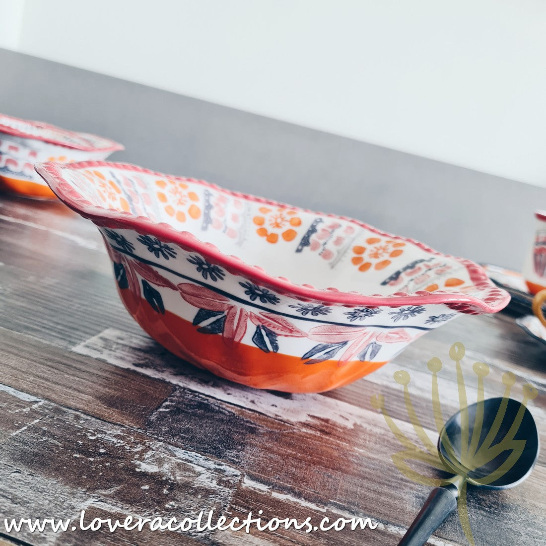 Afrocentric Orange Dinnerware Set - Elegant Ceramic Plates & Bowls for African-Themed Dining - Perfect for Family Dinners, Cultural Events & Restaurant Decor