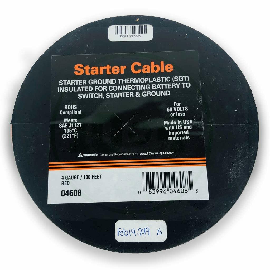 East Penn 04608 Red Battery and Starter Cable - Heavy Duty Jumper Cables for Cars, Trucks & SUVs - Perfect for Emergency Jump Starts & Vehicle Maintenance