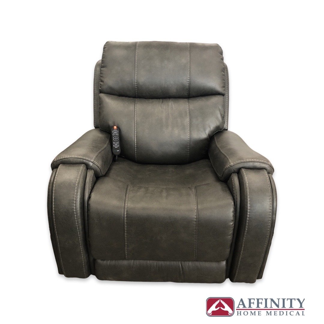 Viva Lift Atlas Plus Walnut Suede Fabric Recliner Chair - Comfortable Leather Living Room Sofa for Home Theater, Lounge & Relaxation