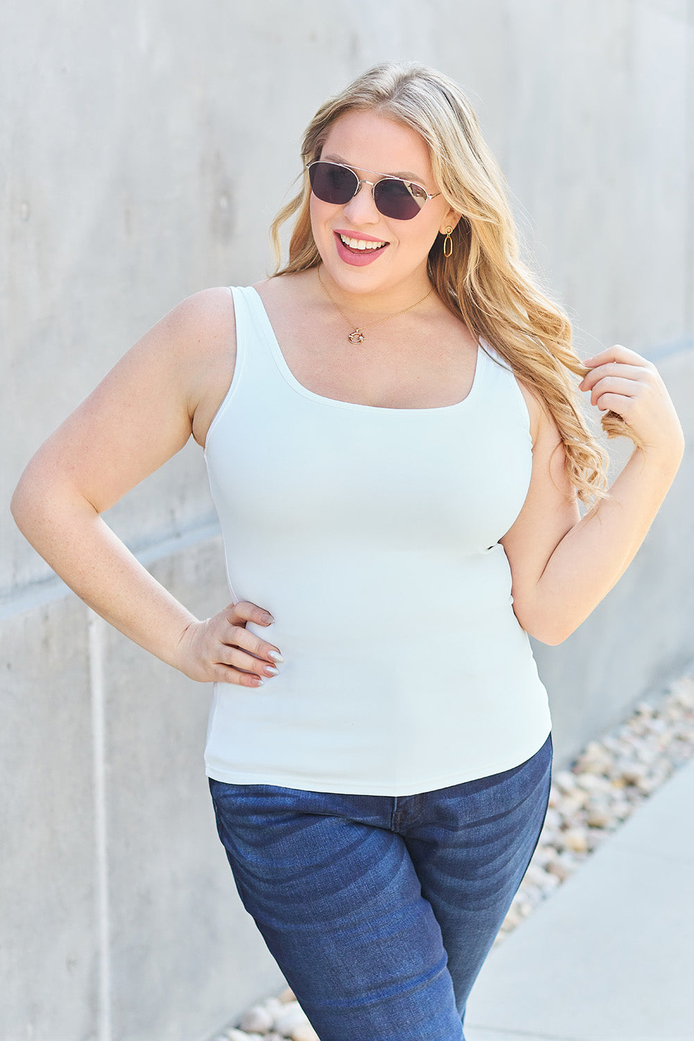 Square Neck Wide Strap Tank Top for Women - Comfortable Summer Casual Sleeveless Shirt - Perfect for Beach, Vacation & Everyday Wear