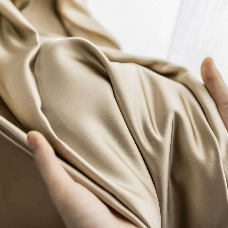 Rémy Gold Satin Plain Blackout Thermal Curtains for Bedroom & Living Room - Energy Efficient Insulated Window Drapes for Light Blocking & Privacy