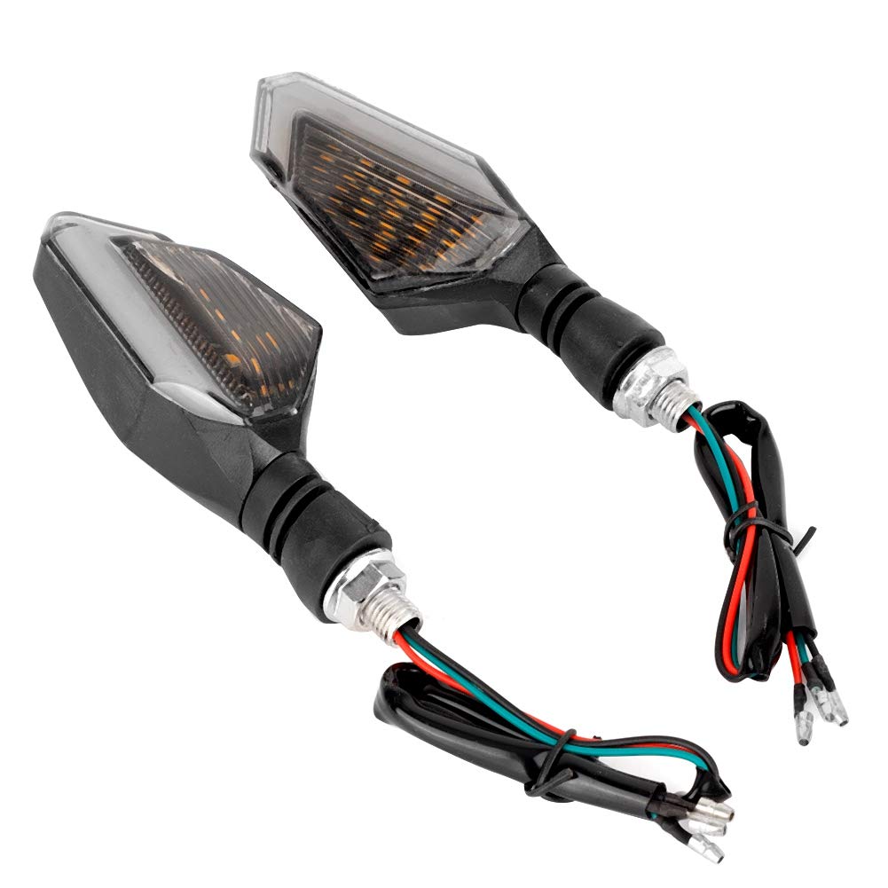 Universal 2Pcs Motorcycle LED Turn Signal Lights - Waterproof Retro Indicator Lamps (Yellow) for Harley, Honda, Yamaha - Perfect for Night Riding and Custom Bike Builds