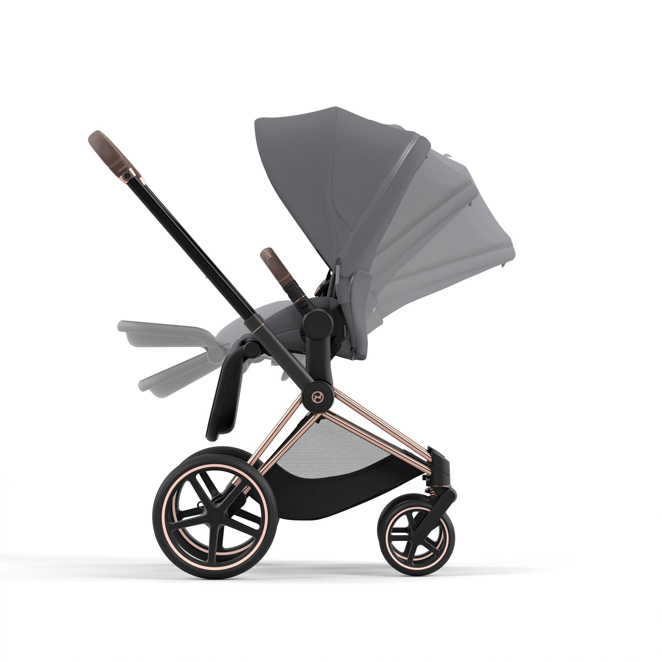 Cybex Priam 4 Complete Luxury Stroller - Rose Gold & Brown | Premium Baby Stroller for Newborns & Toddlers | Perfect for City Walks, Shopping & Travel