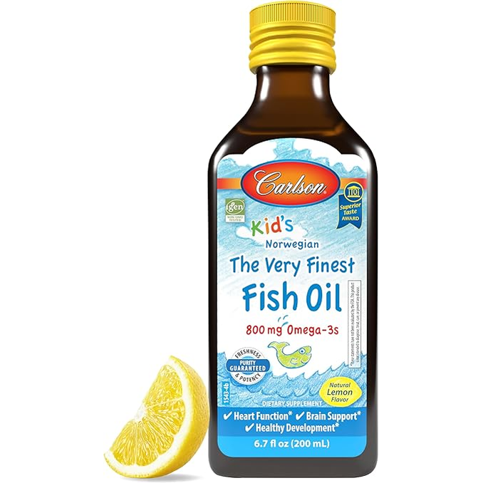 Carlson Kids The Very Finest Fish Oil - 800mg Omega-3s per Serving, 200ml Bottle | Supports Brain Development & Immune Health for Children