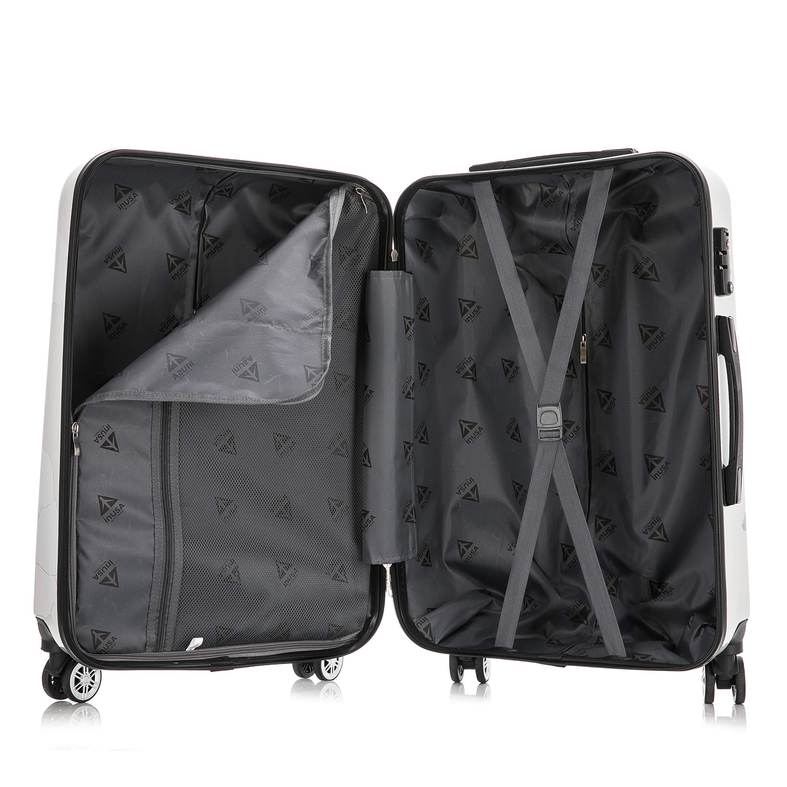 InUSA 3-Piece Hardside Luggage Set with 360° Spinner Wheels - Lightweight Durable Suitcase for Travel (20in, 24in, 28in) | Perfect for Business Trips, Family Vacations & International Travel