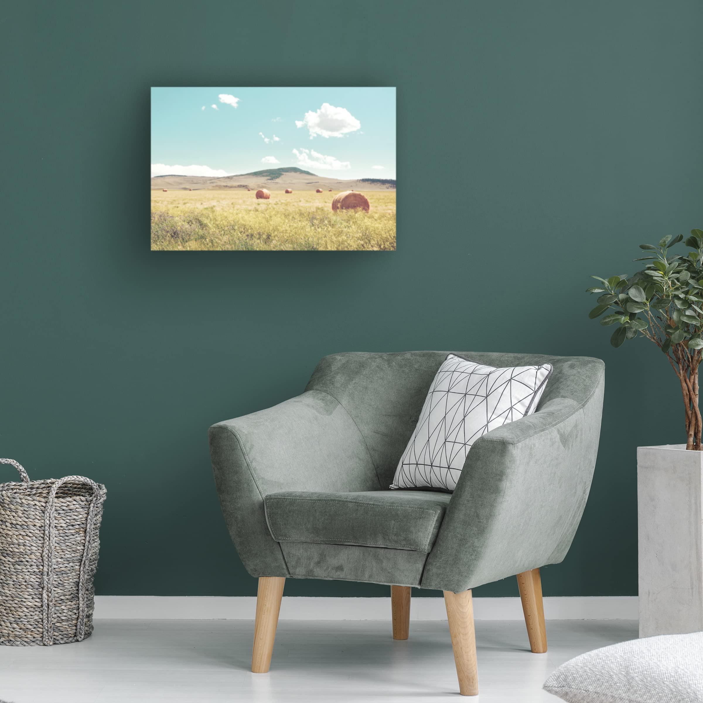 Annie Bailey Art 'A Day In The Fields' Canvas Wall Art Print - Farmhouse Landscape Painting for Living Room, Bedroom & Office Decor