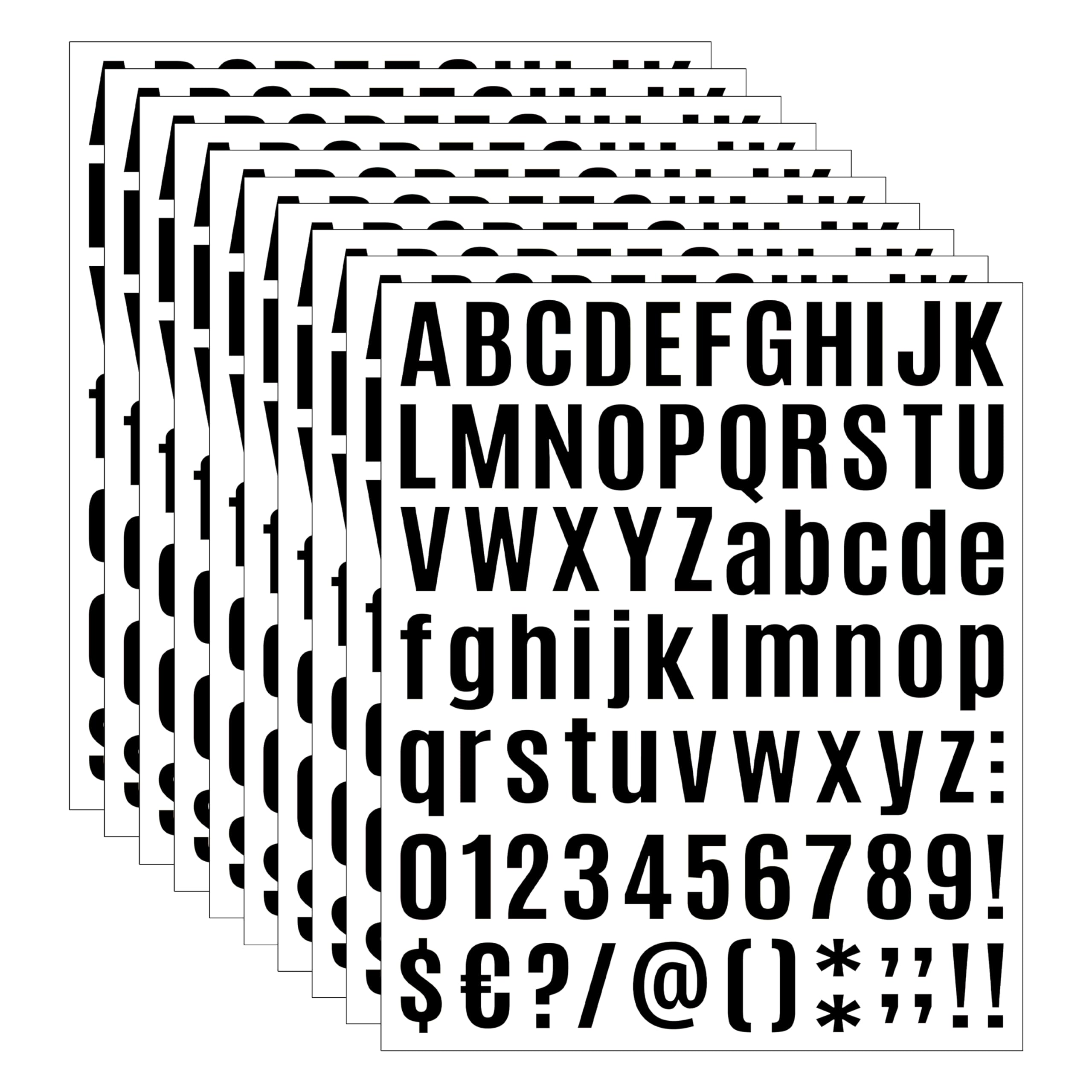 10 Sheet Black Vinyl Letter Stickers - 1 Inch Waterproof Alphabet Stickers for DIY Crafts, Outdoor Signs, Windows, Doors, Mailboxes & Vehicles - Self-Adhesive Durable Decals for Home, Office & Car Decor