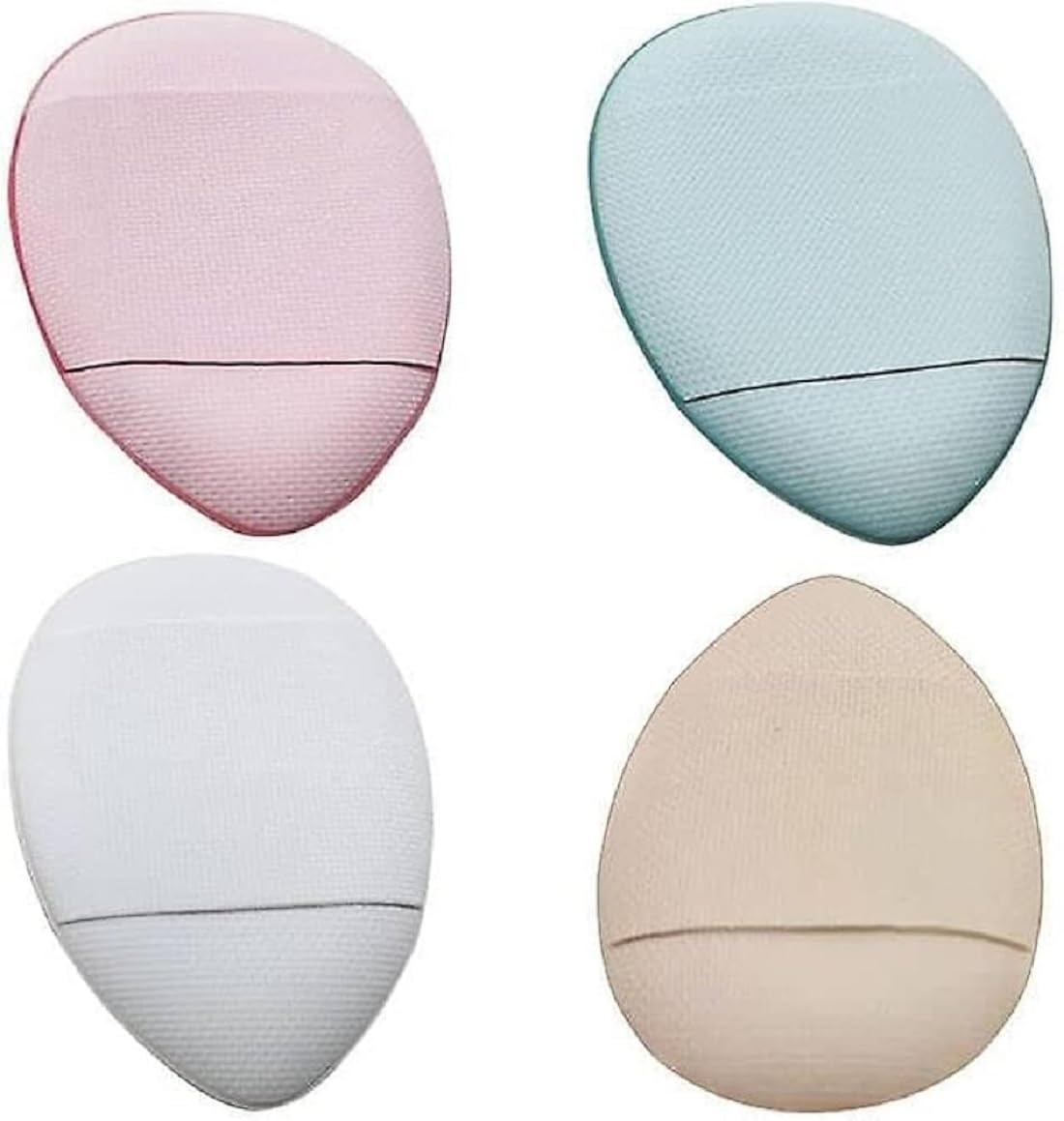 Beautiflame Mini Finger Powder Puff - 4 Pack Soft Cosmetic Finger Blender Sponges for Foundation, BB Cushion, Cream & Concealer | Perfect for Travel, Touch-Ups & On-The-Go Makeup Application